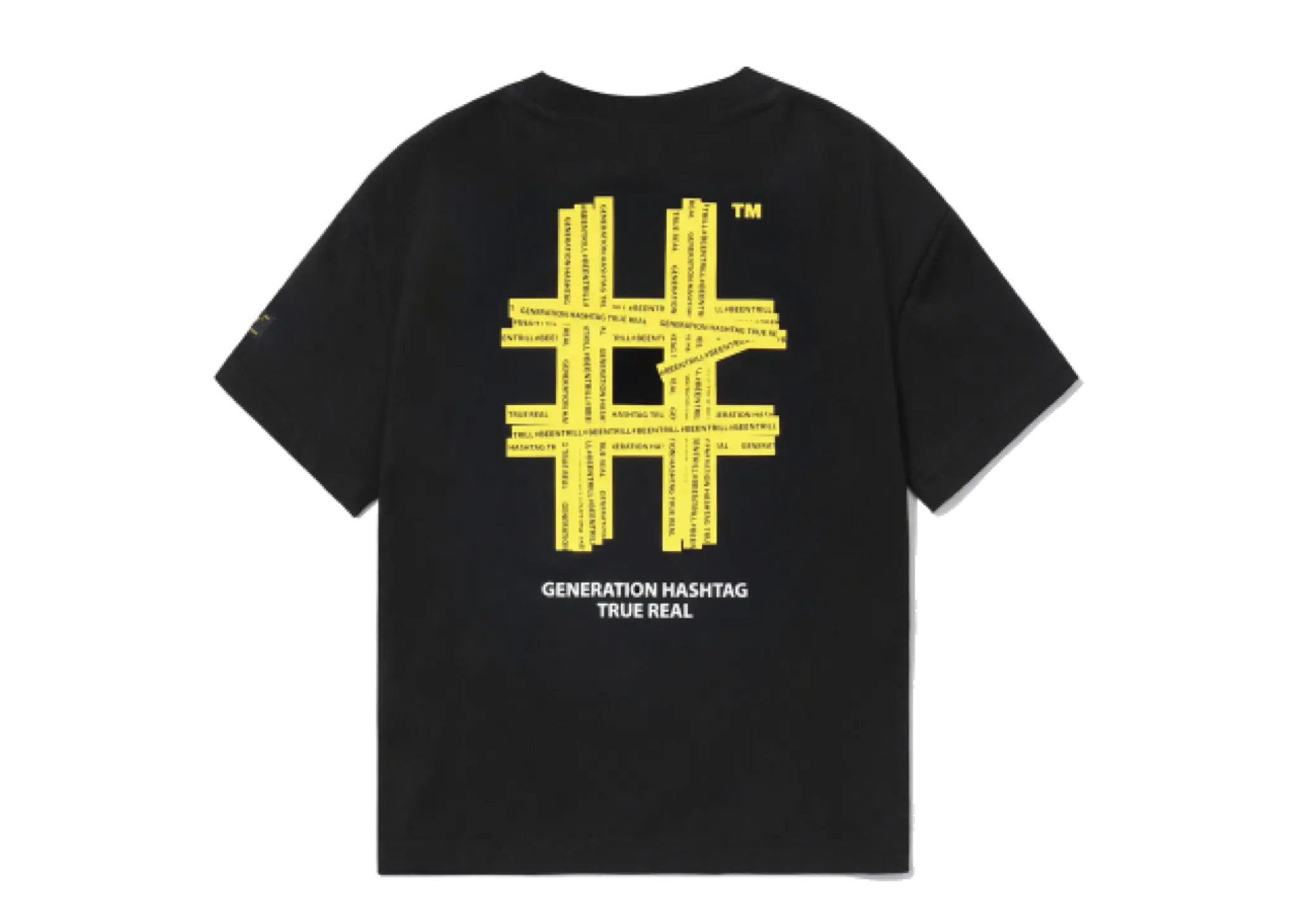 Beentrill Taping Hashtag Overfit Short Sleeve T-Shirt Black