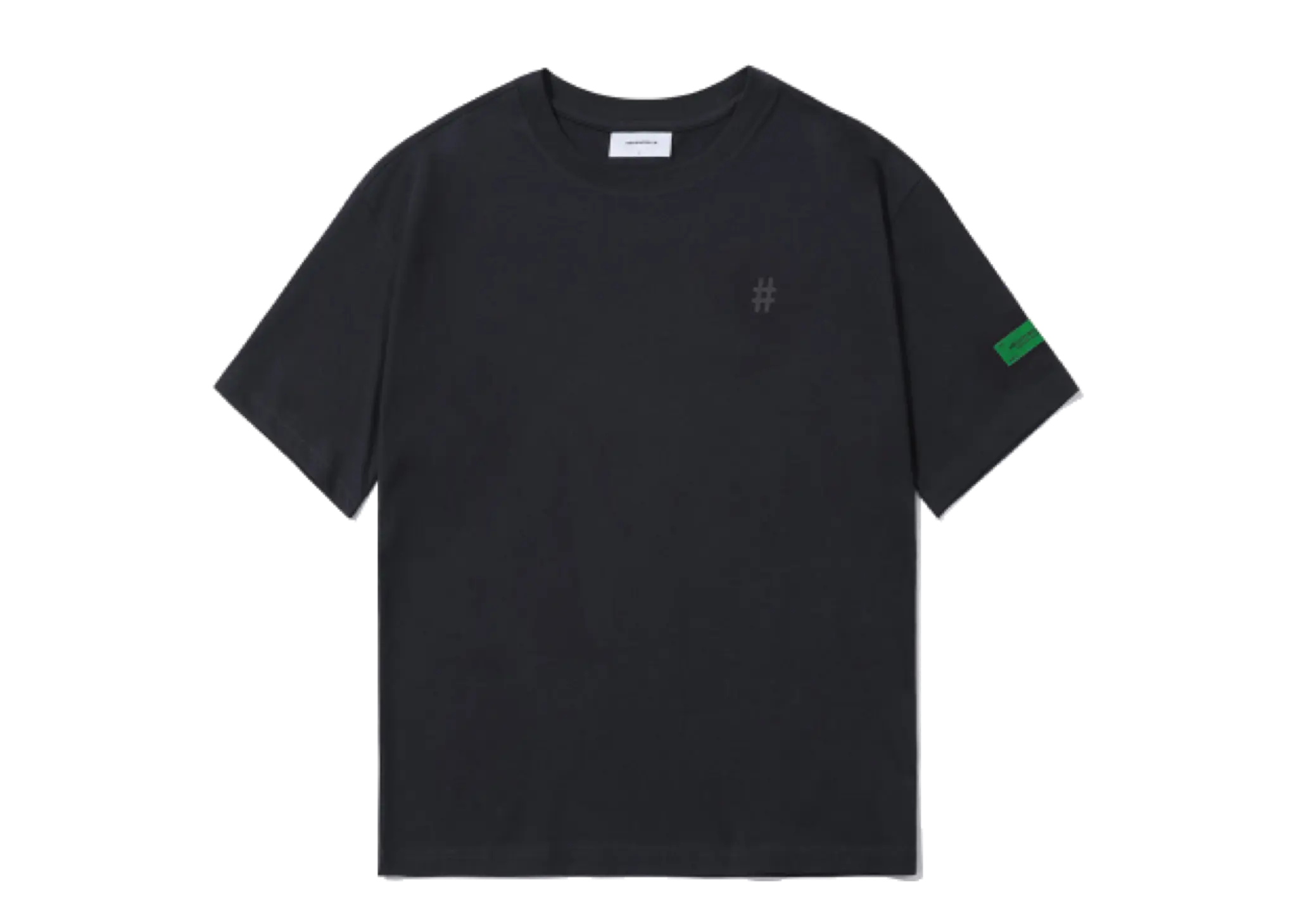 Beentrill Green Taping Hashtag Overfit Short Sleeve T-Shirt Black - photo 2