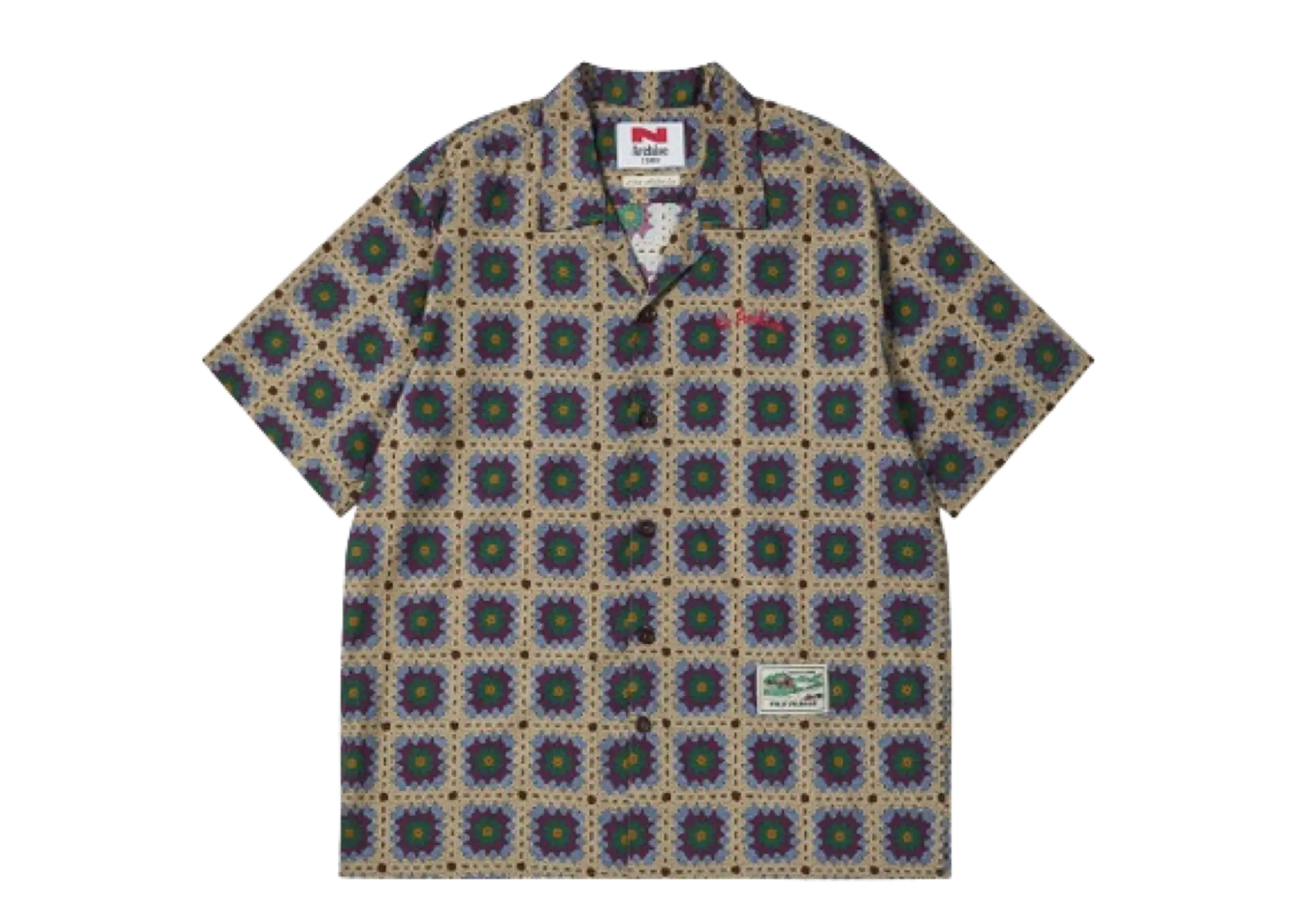 Beyond Closet Vintage Crocher Print 1/2 Cotton Shirt Mulit