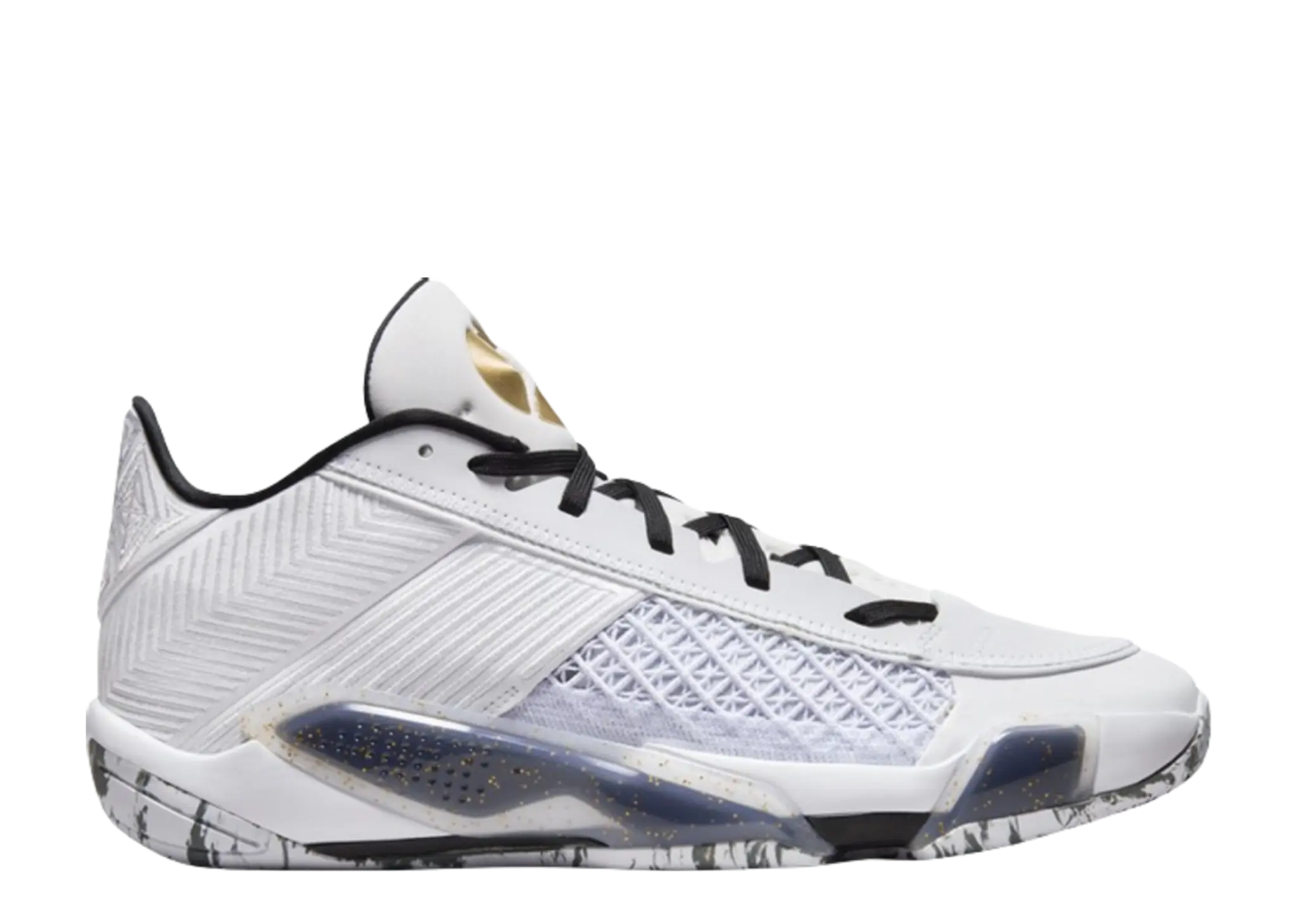 Air Jordan 38 Low White Metallic Gold Black