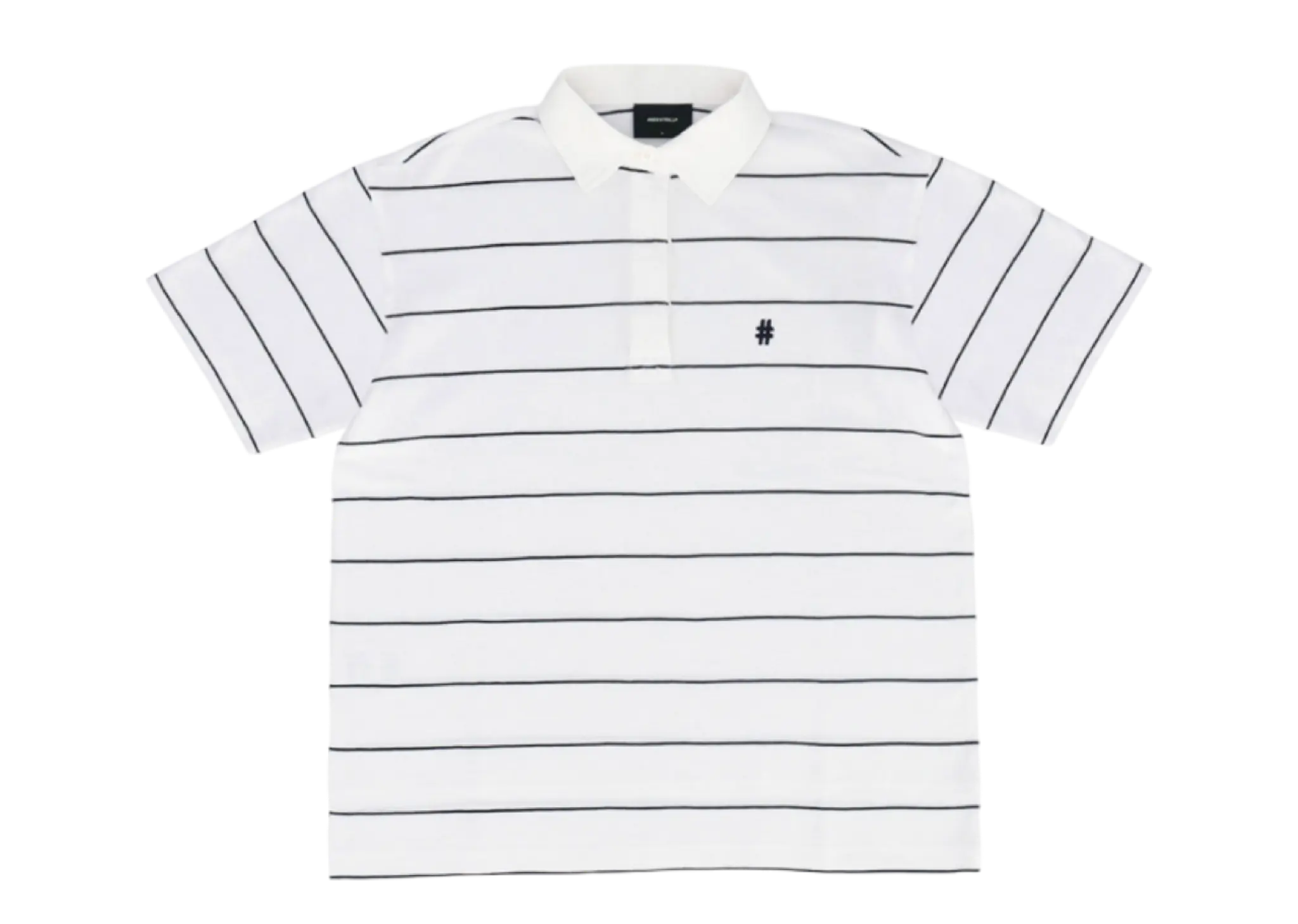 Beentrill Striped Rugby Overfit Short Sleeve T-Shirt Off White