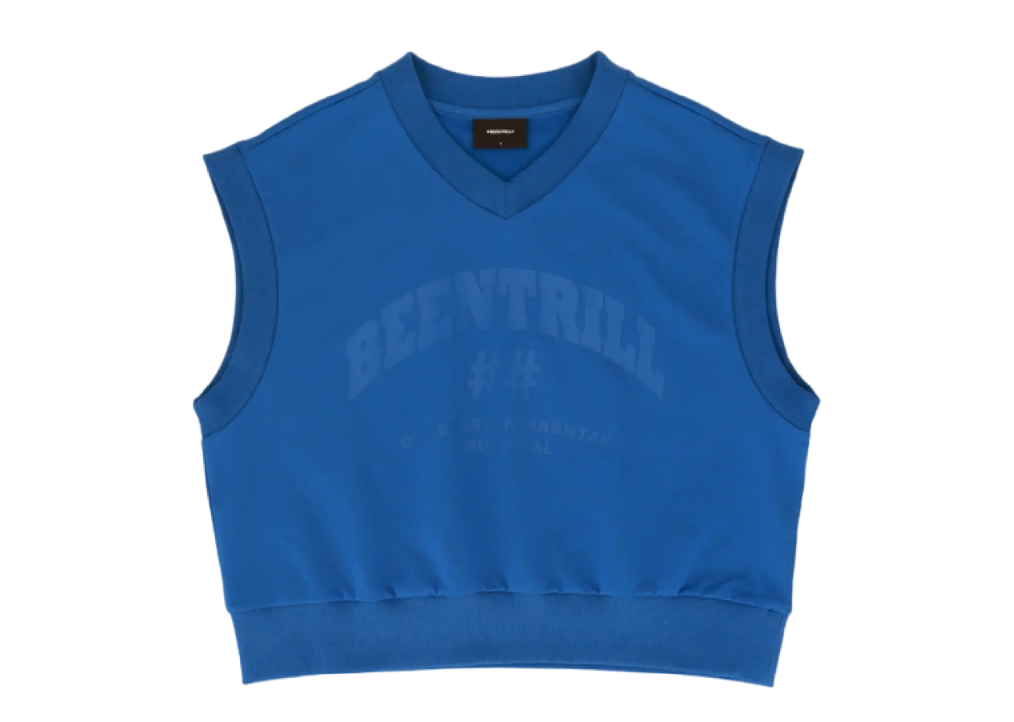 Beentrill V-Neck Overfit Cotton Vest Blue