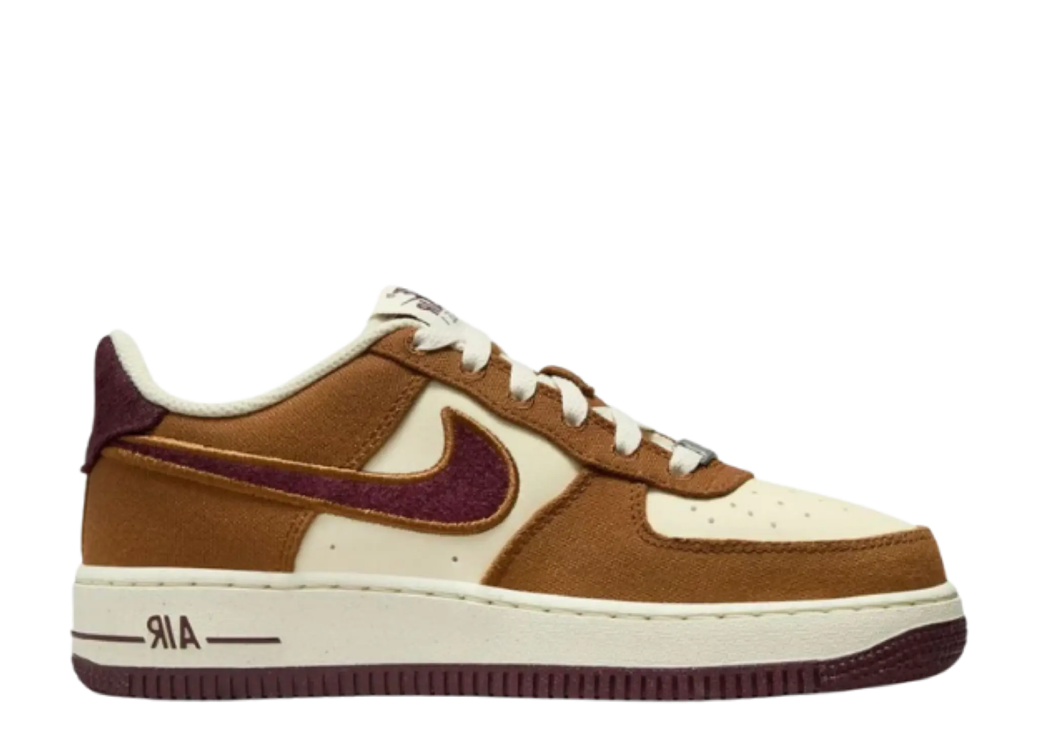 Nike Air Force 1 Low Light British Tan Burgundy Crush (Grade School)