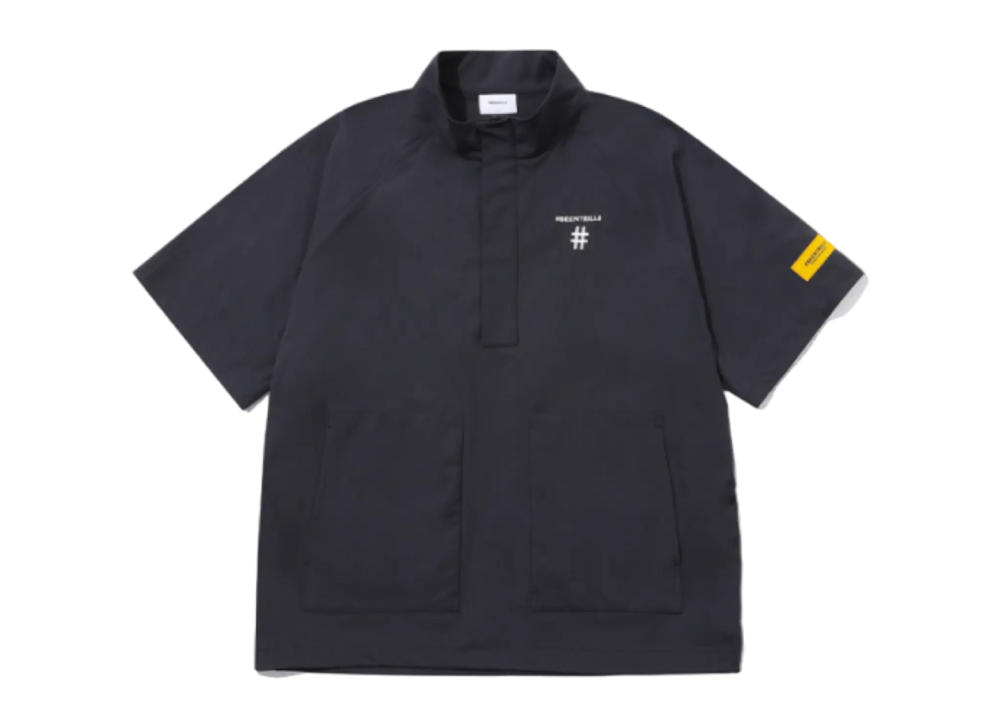 Beentrill Stand Collar Oversized Short Sleeve Anorak Dark Charcoal