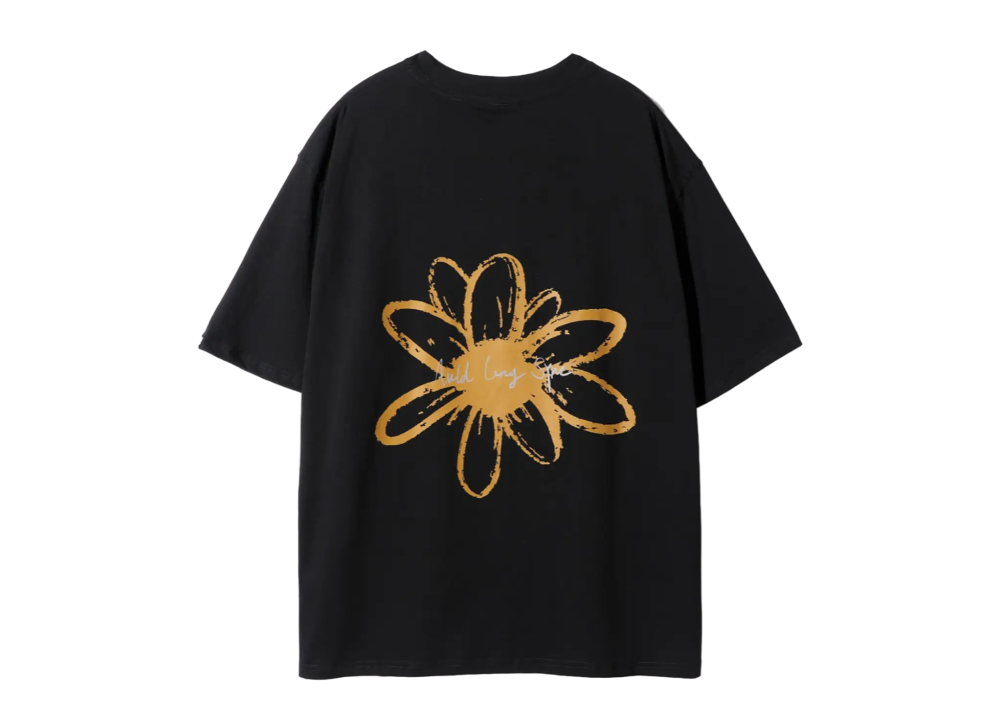 Fier De Moi Flower Back Printing T-shirt Black