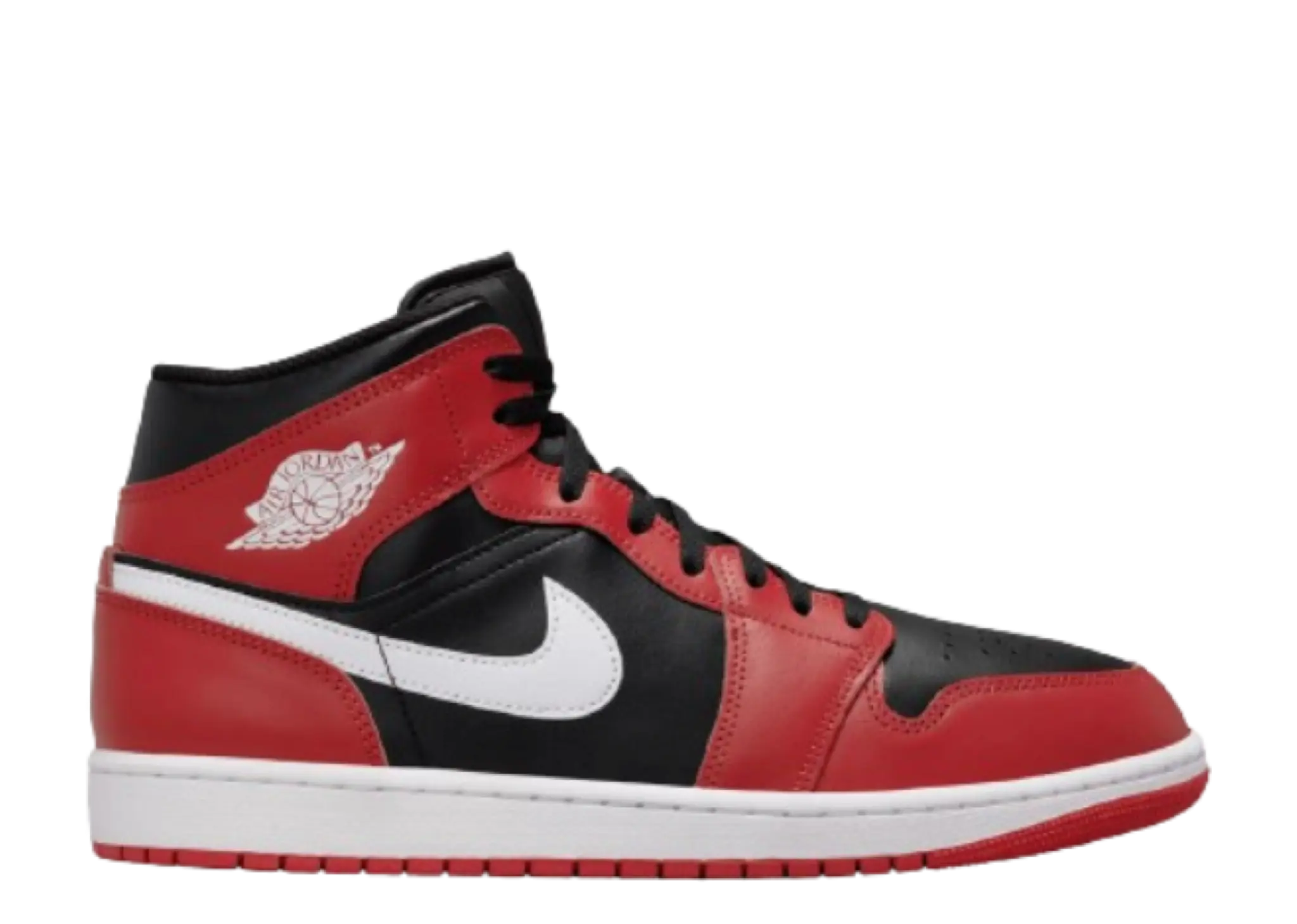 Air Jordan 1 Mid Black White Gym Red