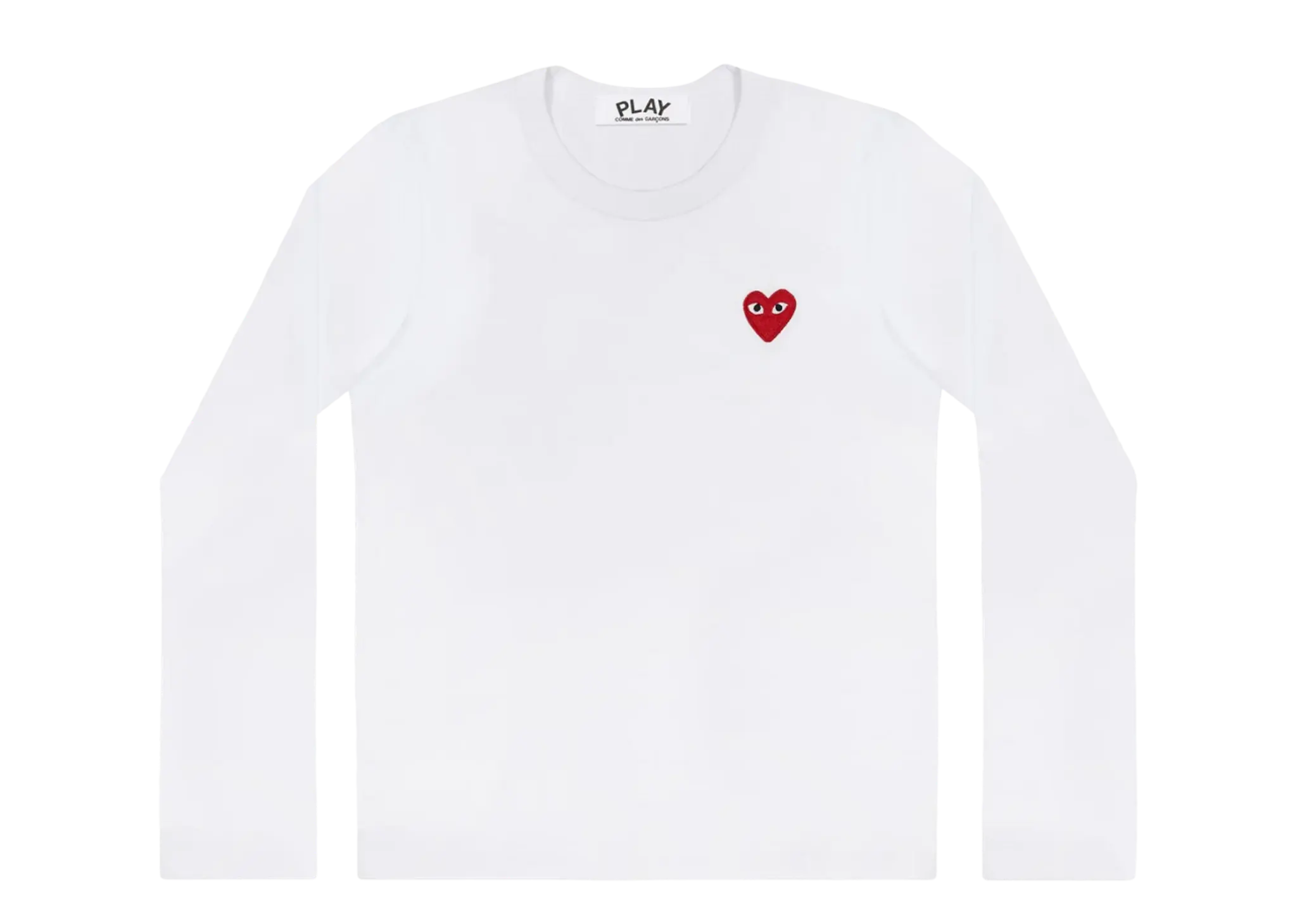 Comme Des Garcons Red Emblem White T-Shirt Long Sleeve (Universal)