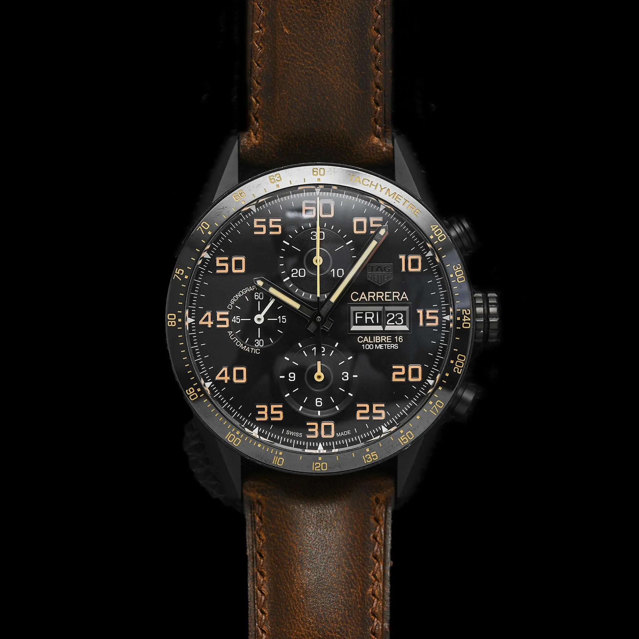 Tag Heuer Carrera Chronograph Daydate Black Titanium Ref: Cv2A84.Fc6394 - photo 2