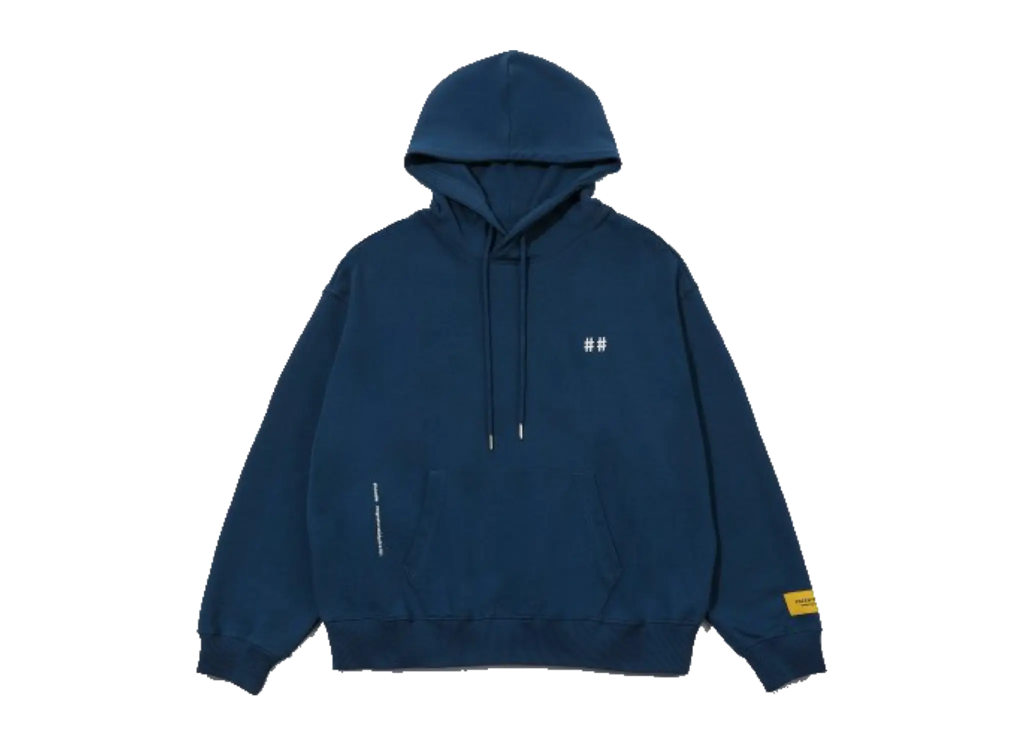 Beentrill Yellow Taping Hashtag Hoodie Indigo - photo 2