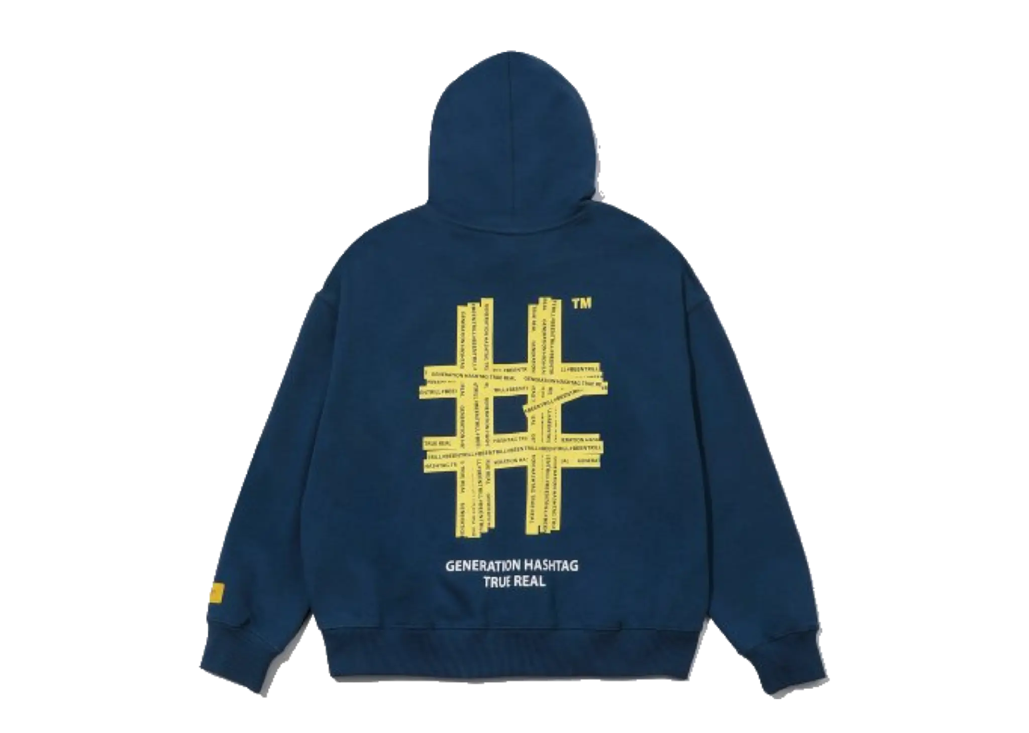 Beentrill Yellow Taping Hashtag Hoodie Indigo