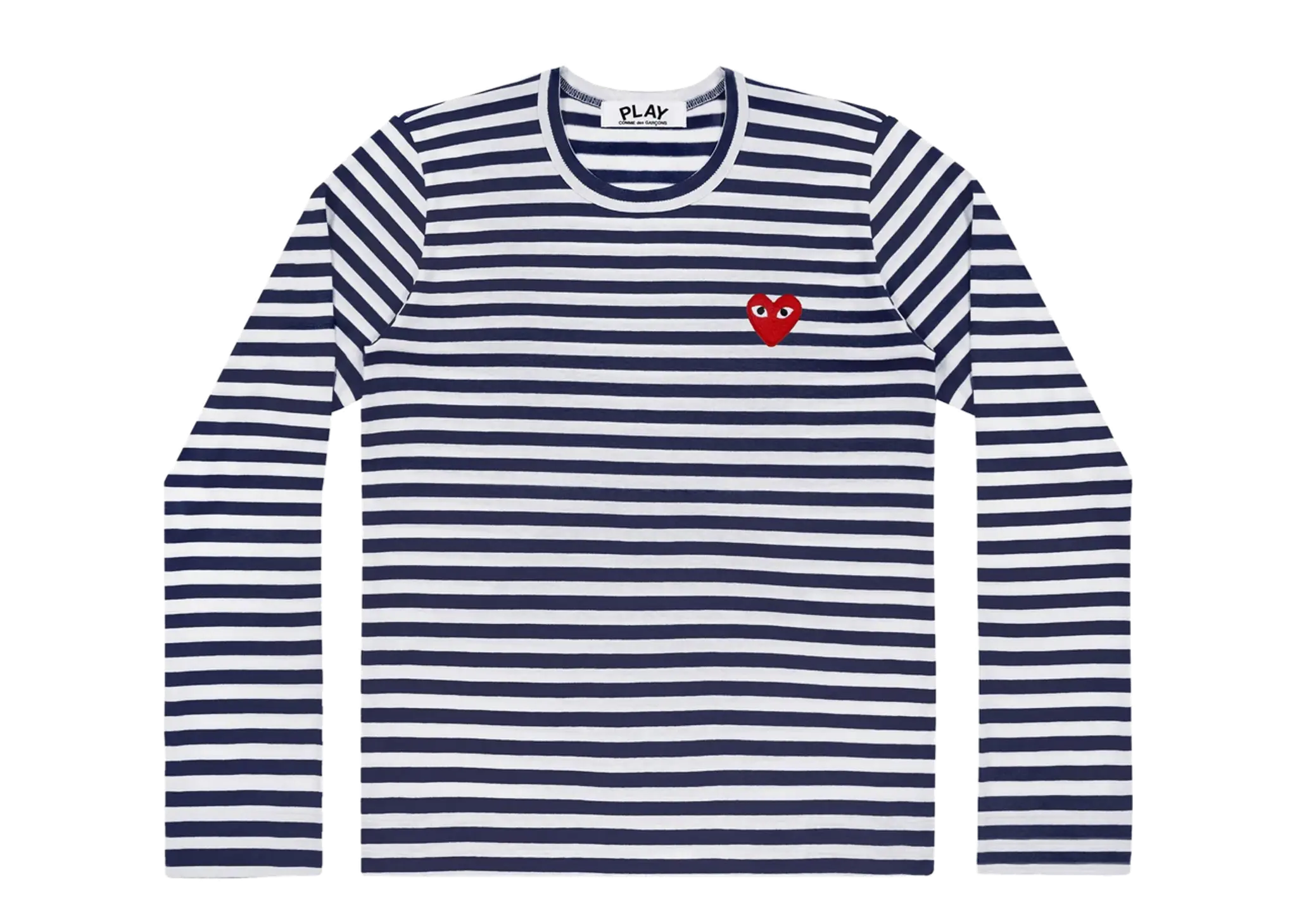 Comme Des Garçons Play Striped Long Sleeve Navy (Unisex)