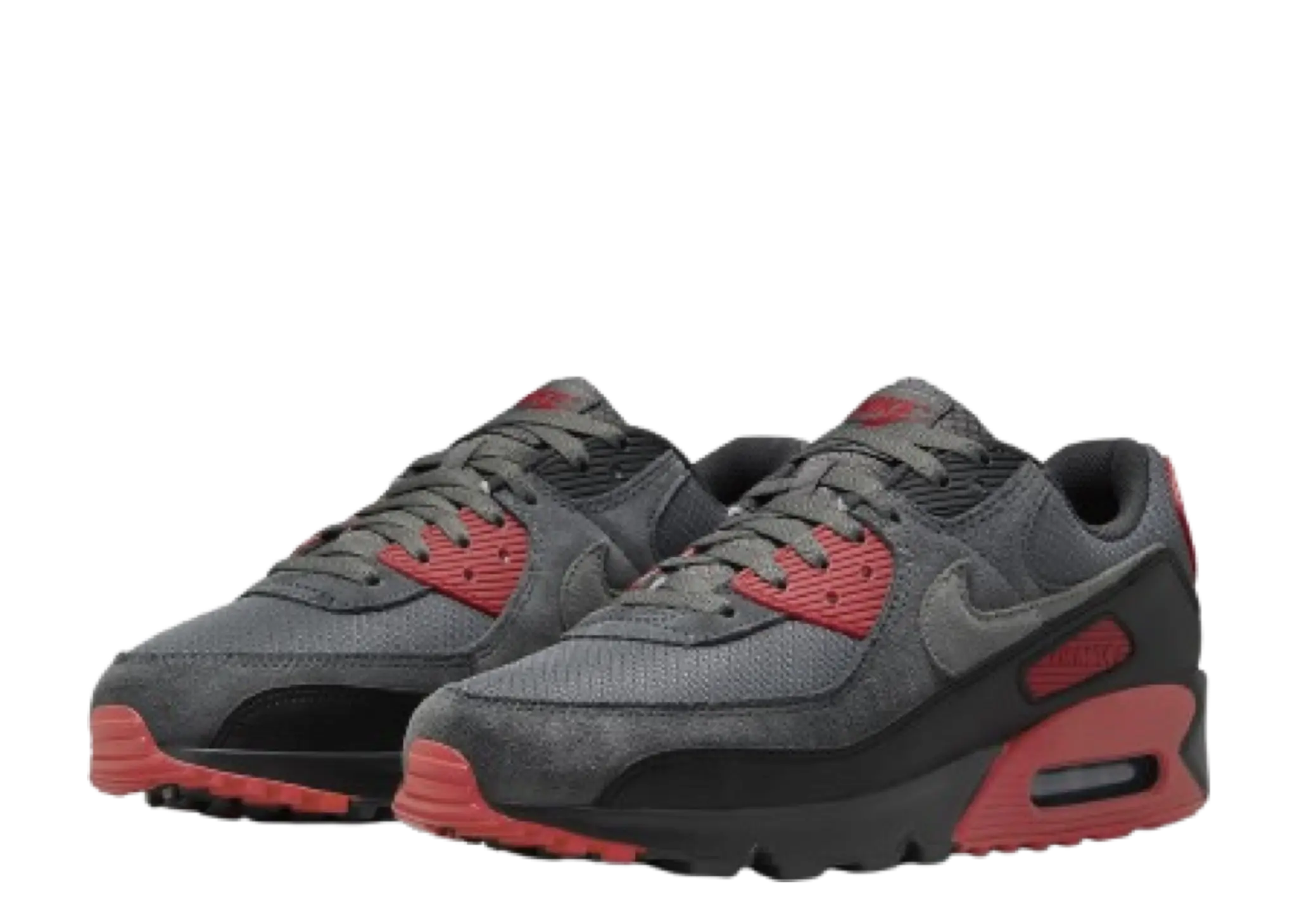 Nike Air Max 90 Black Grey Fire Red - photo 2
