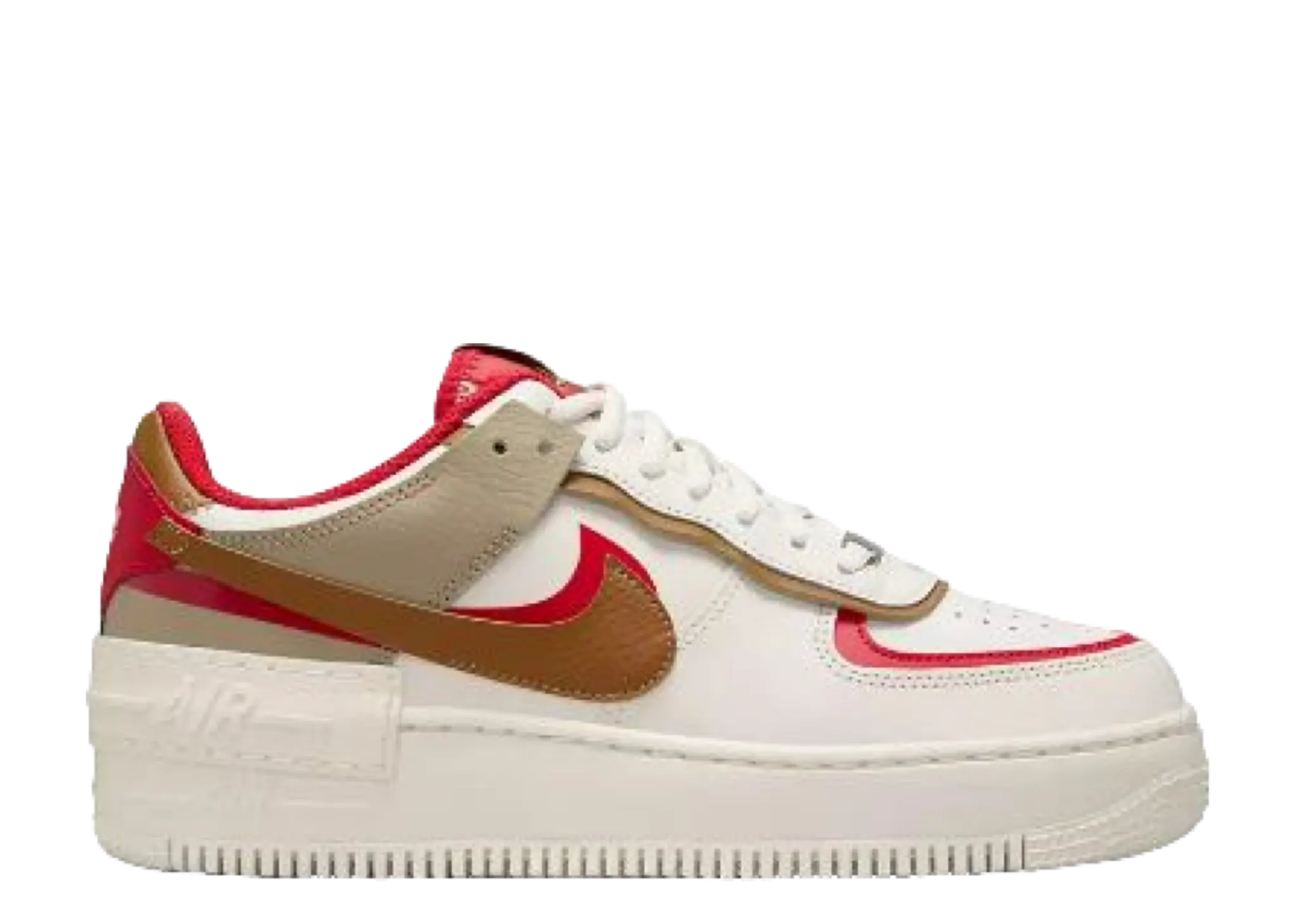 Nike Air Force 1 Shadow Lt British Tan Fire Red (Women's)