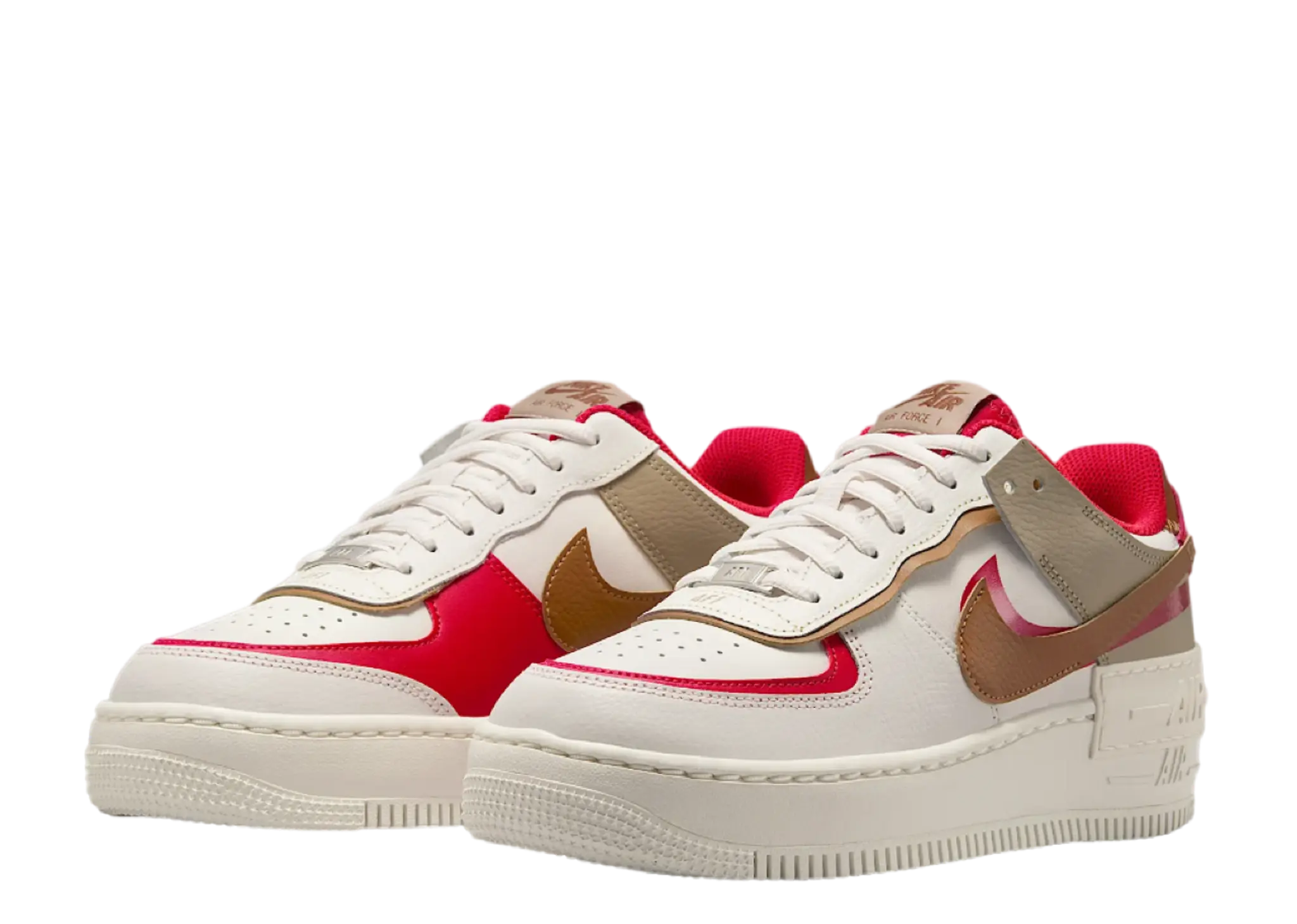 Nike Air Force 1 Shadow Lt British Tan Fire Red (Women's) - photo 2