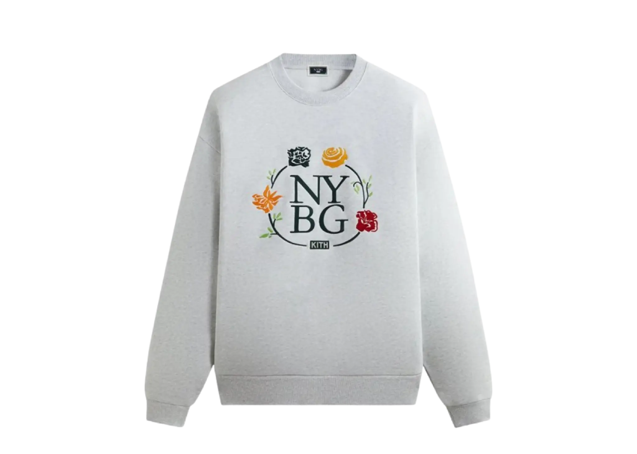 Kith x New York Botanical Garden Logo Nelson Crewneck Light Heather Grey
