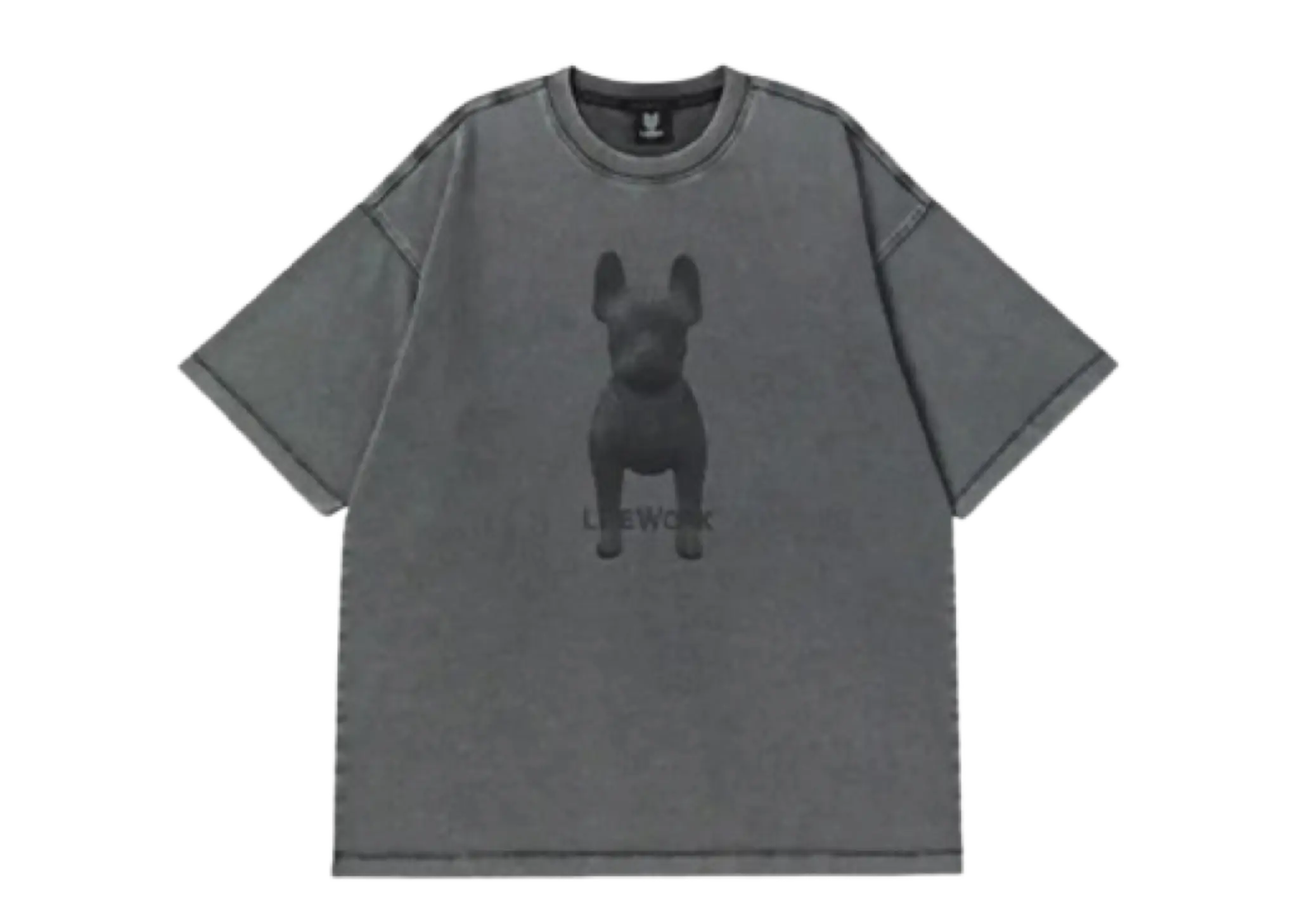Lifework Salt Washed Halftone Ladok Short Sleeve T-Shirt Charcoal Grey