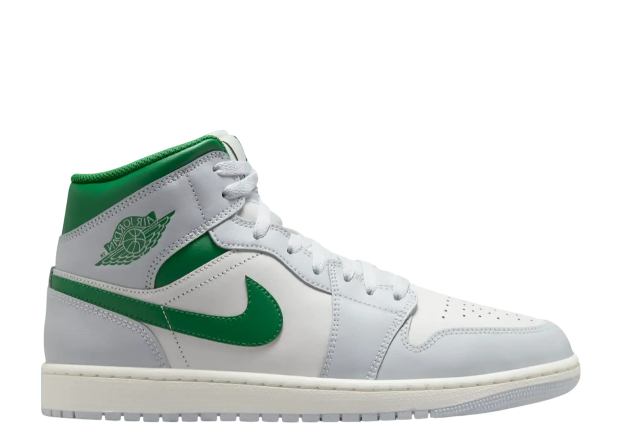 Air Jordan 1 Mid White Pure Platinum Pine Green