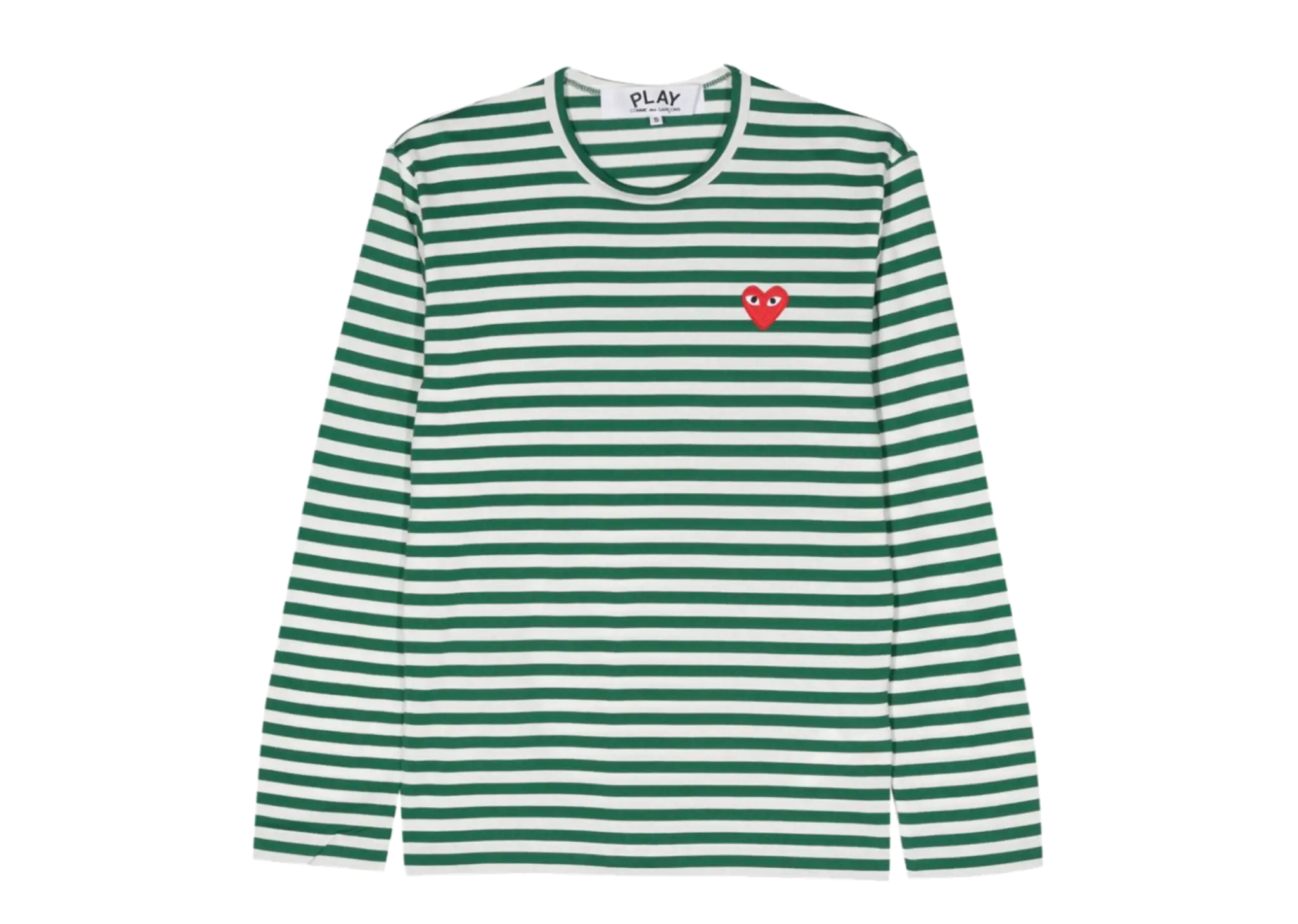Comme Des Garçons Play Striped Long Sleeve Green (unisex)