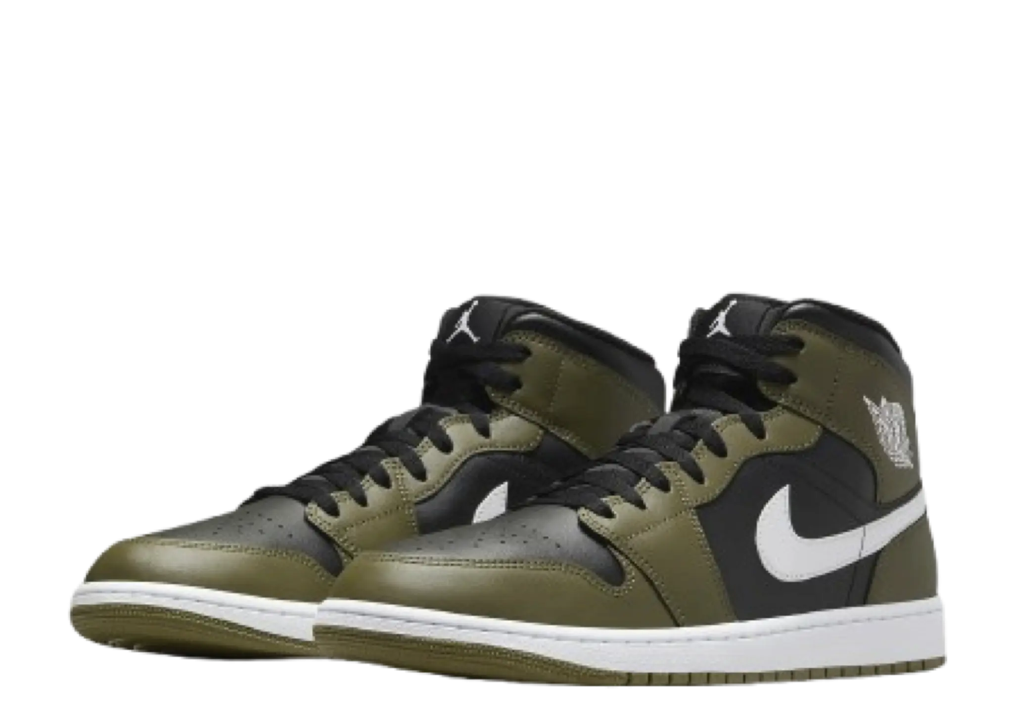 Air Jordan 1 Mid Black White Olive - photo 2