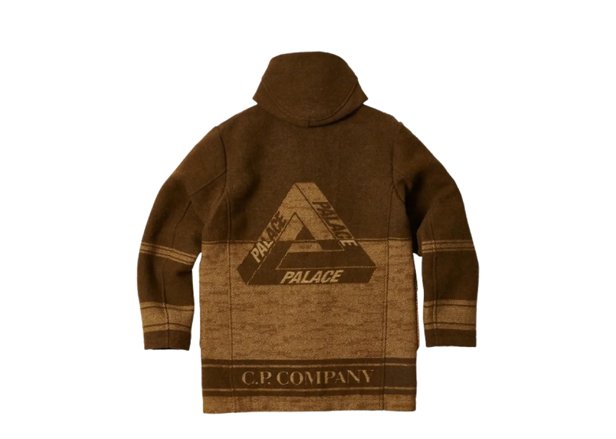 Palace x C.P. Company Duffel Jacket Rubber Wool Brown - photo 2