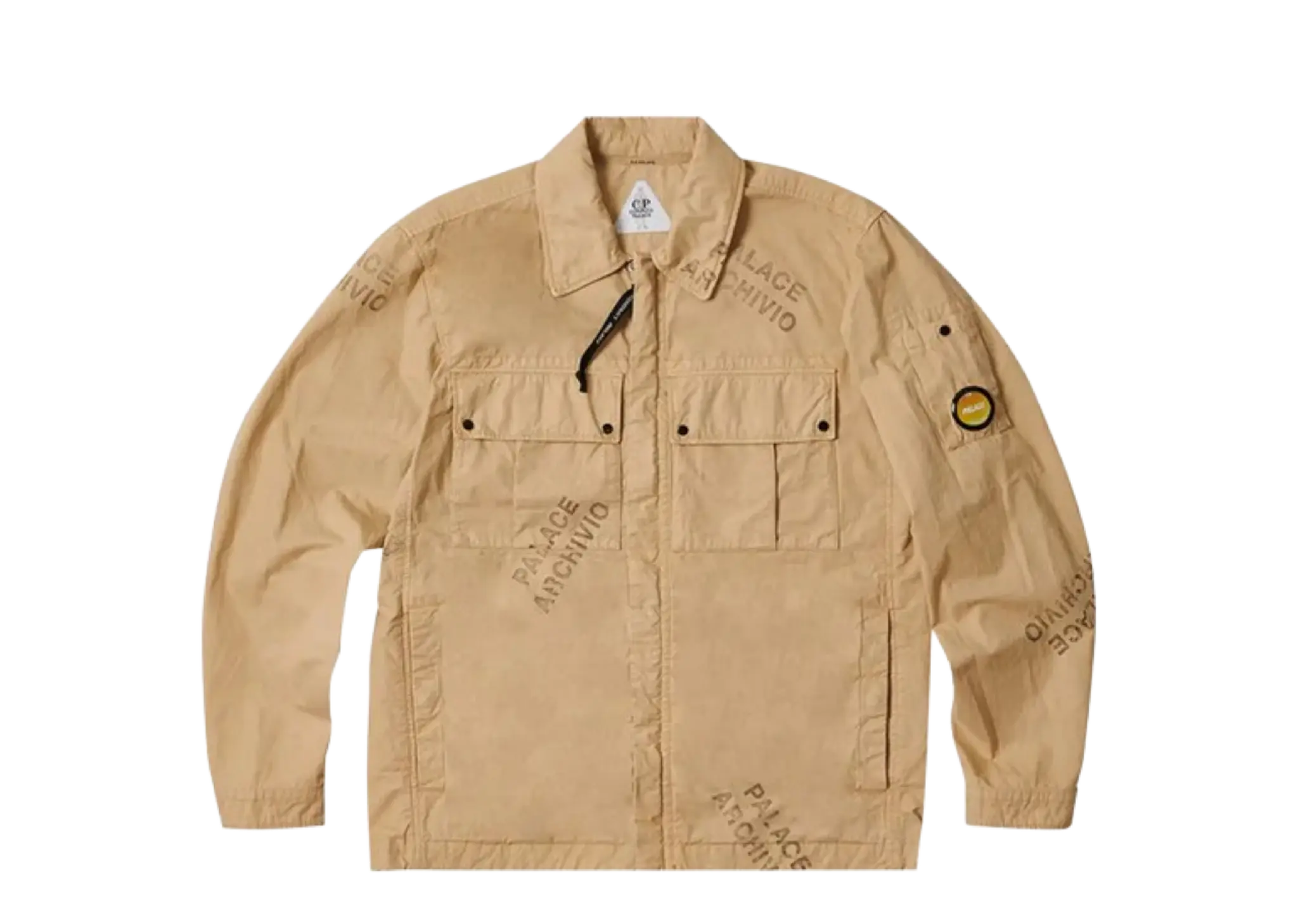 Palace x C.P. Company Washed Cotton Shirt Jacket Stone