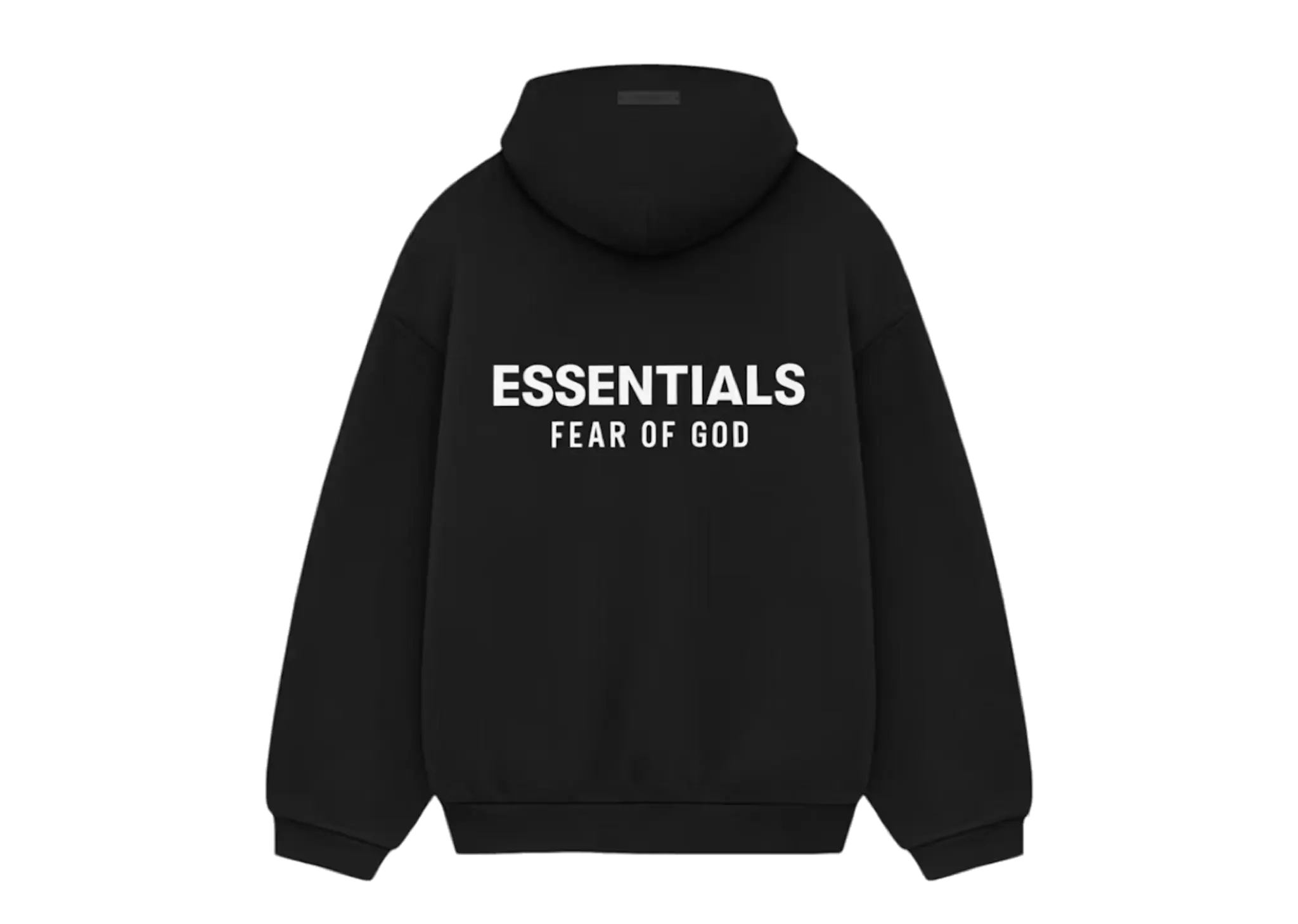 Fear Of God Essentials Back Logo Hoodie Black