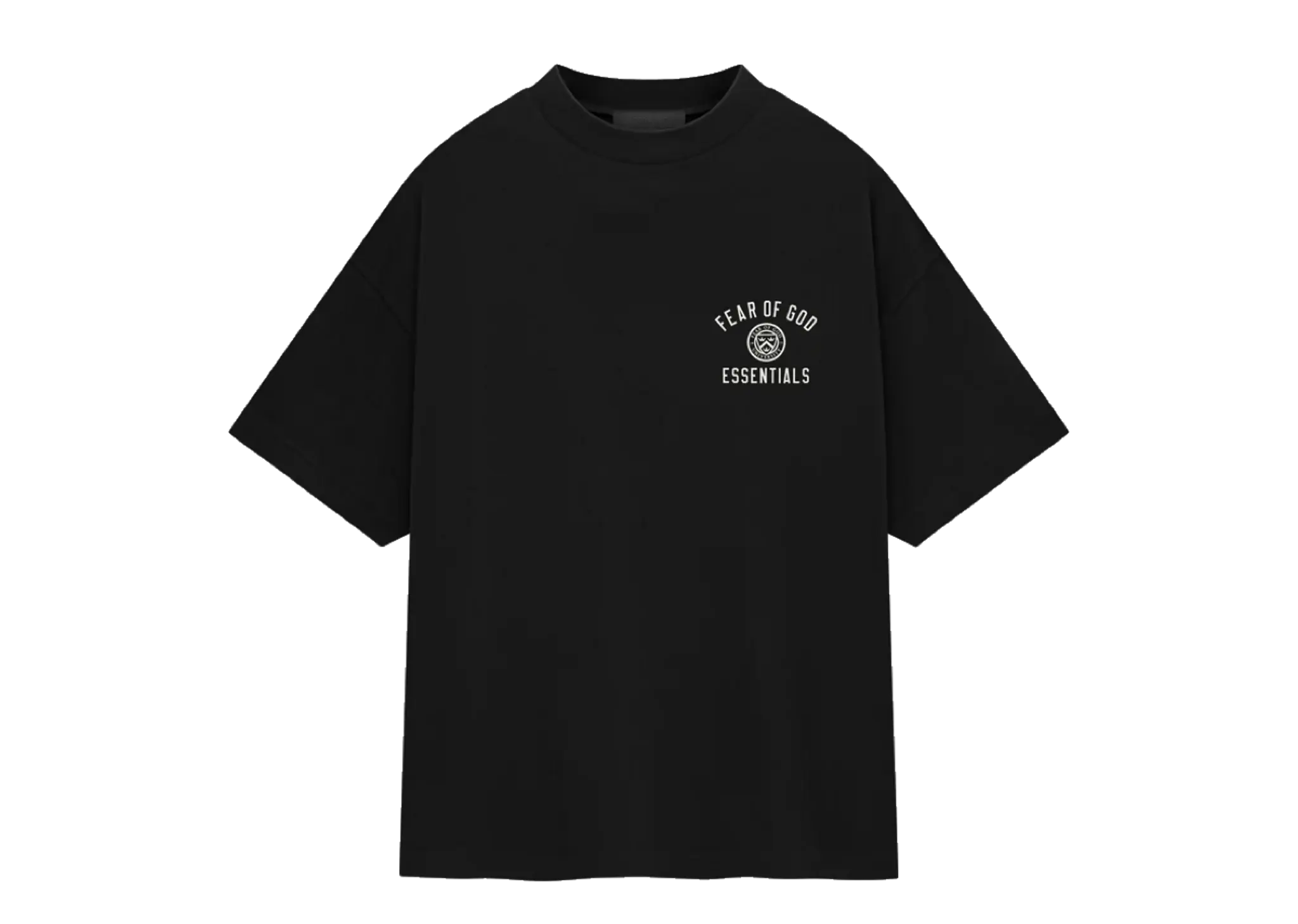 Fear of God Essential University Logo Jersey T-shirt Black