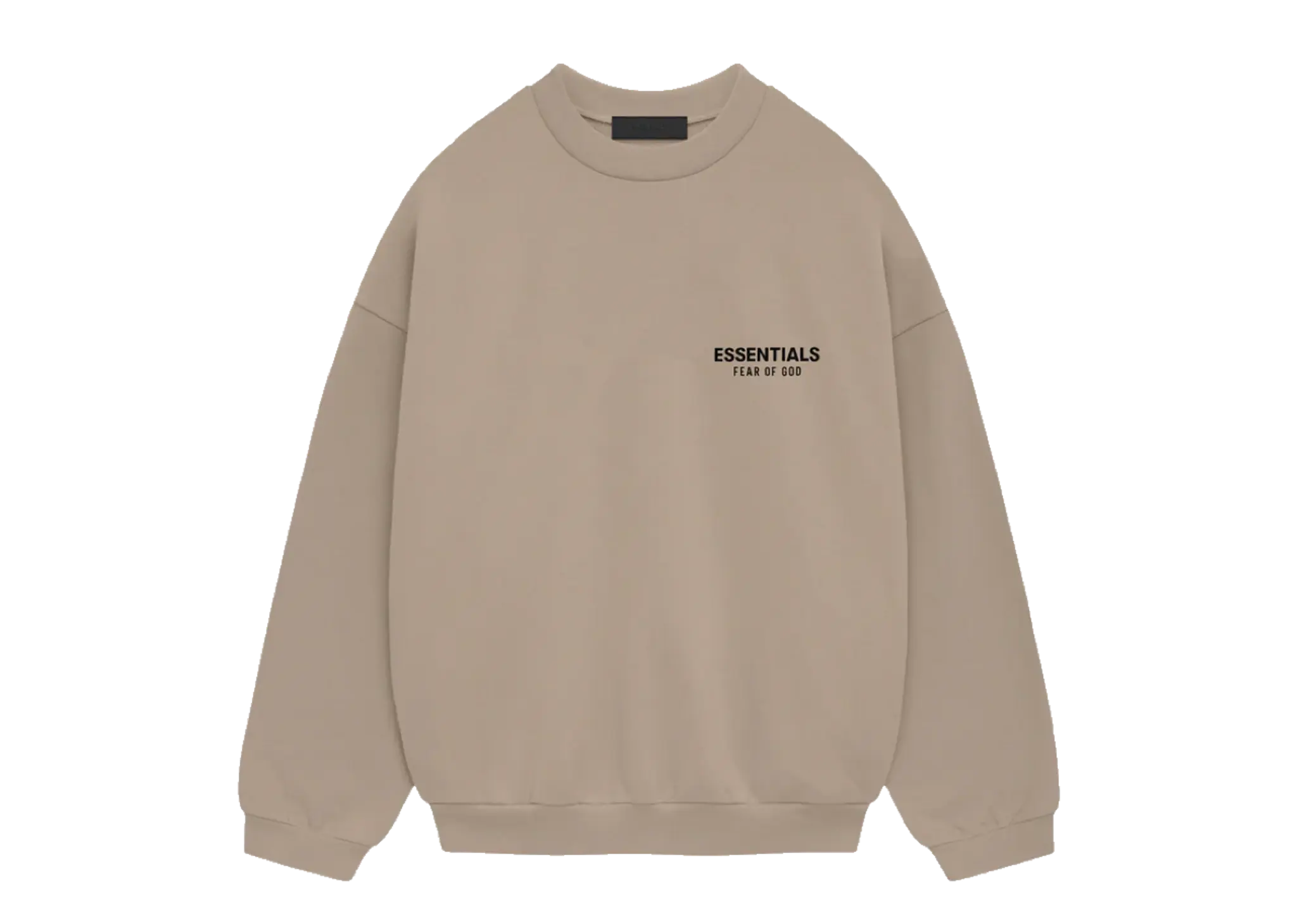 Fear of God Essentials Back Logo Jersey Crewneck Sweatshirt Beige Desert Sand