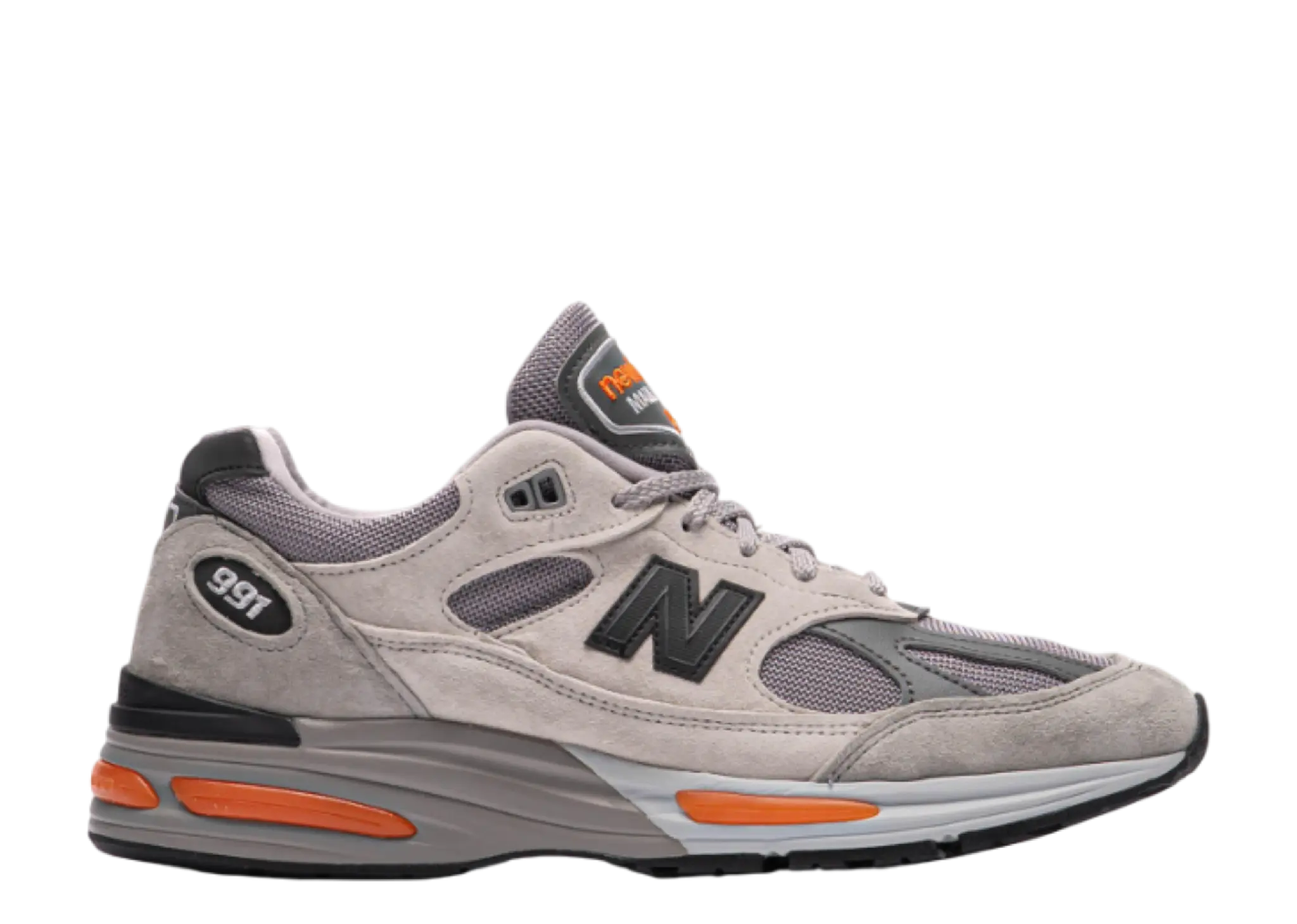 New Balance 991v2 MiUK Pelican Grey Orange