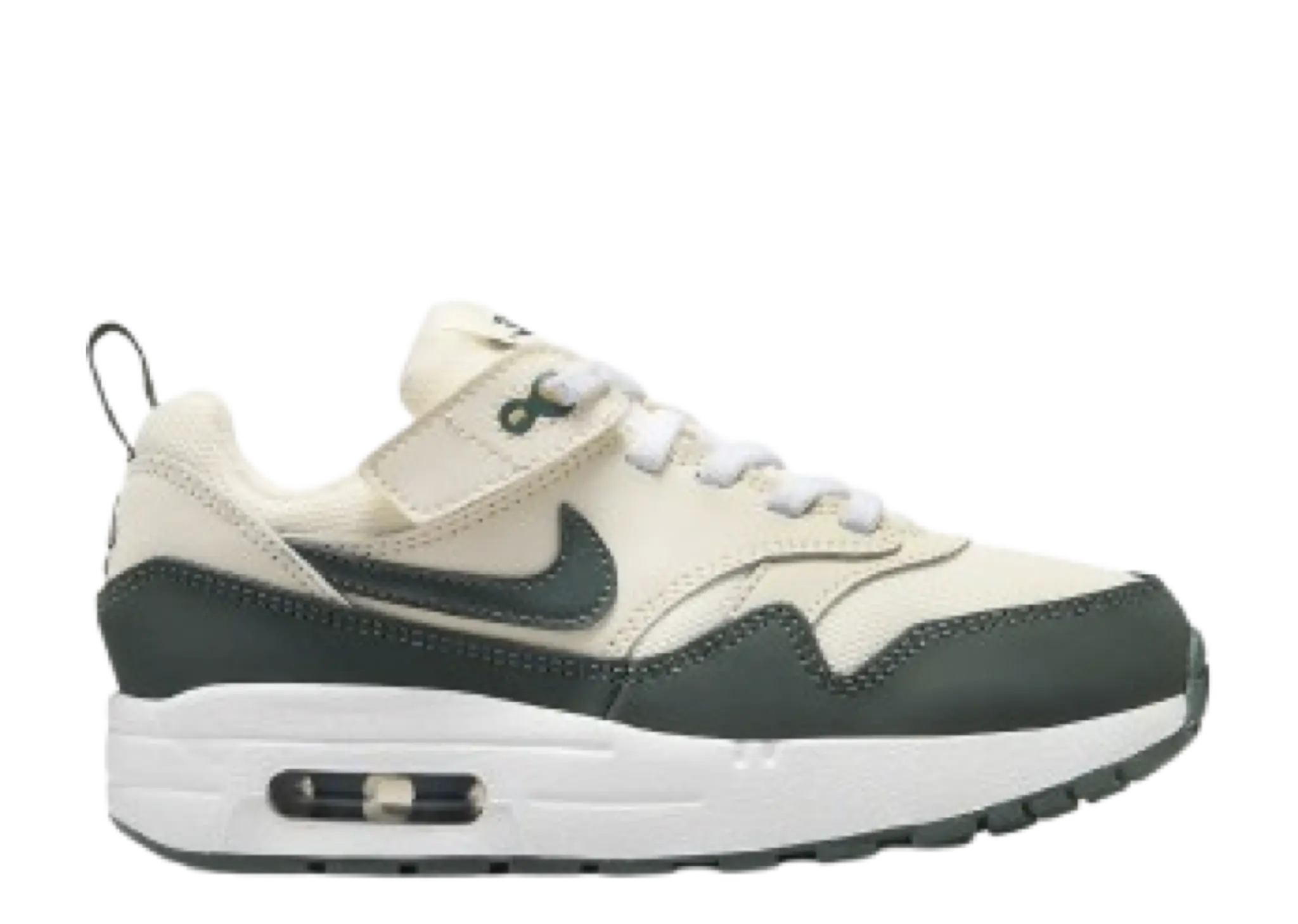Nike Air Max 1 EasyOn Pale Ivory White Bicoastal Vintage Green (Pre-School)