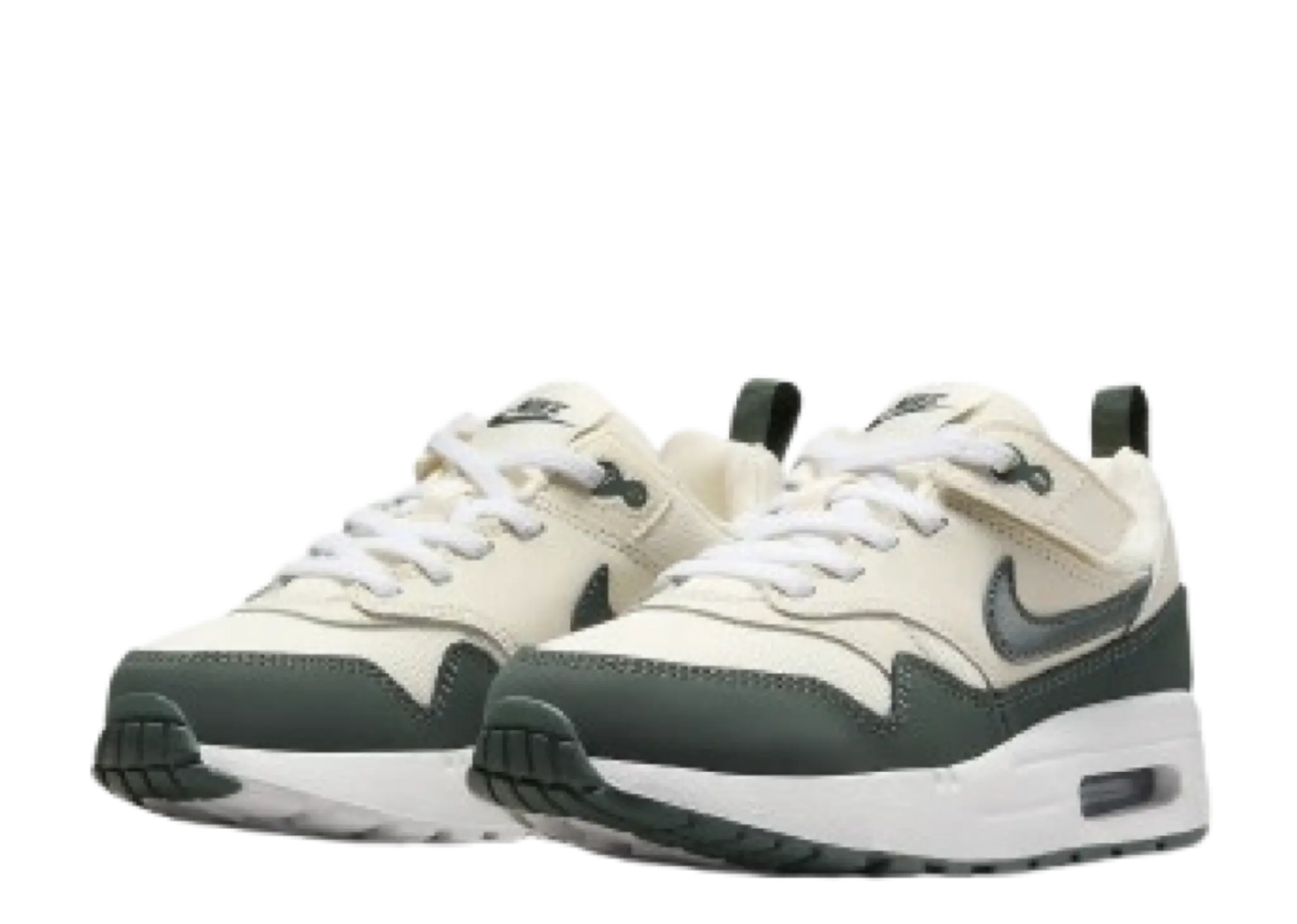 Nike Air Max 1 EasyOn Pale Ivory White Bicoastal Vintage Green (Pre-School) - photo 2