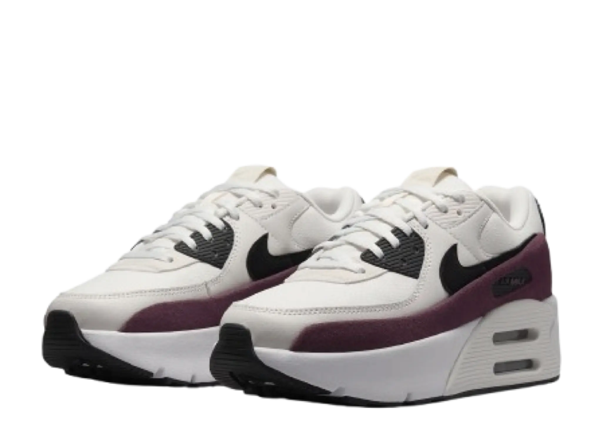 Nike Air Max 90 LV8 Sail Night Maroon Phantom Black (Women's) - photo 2
