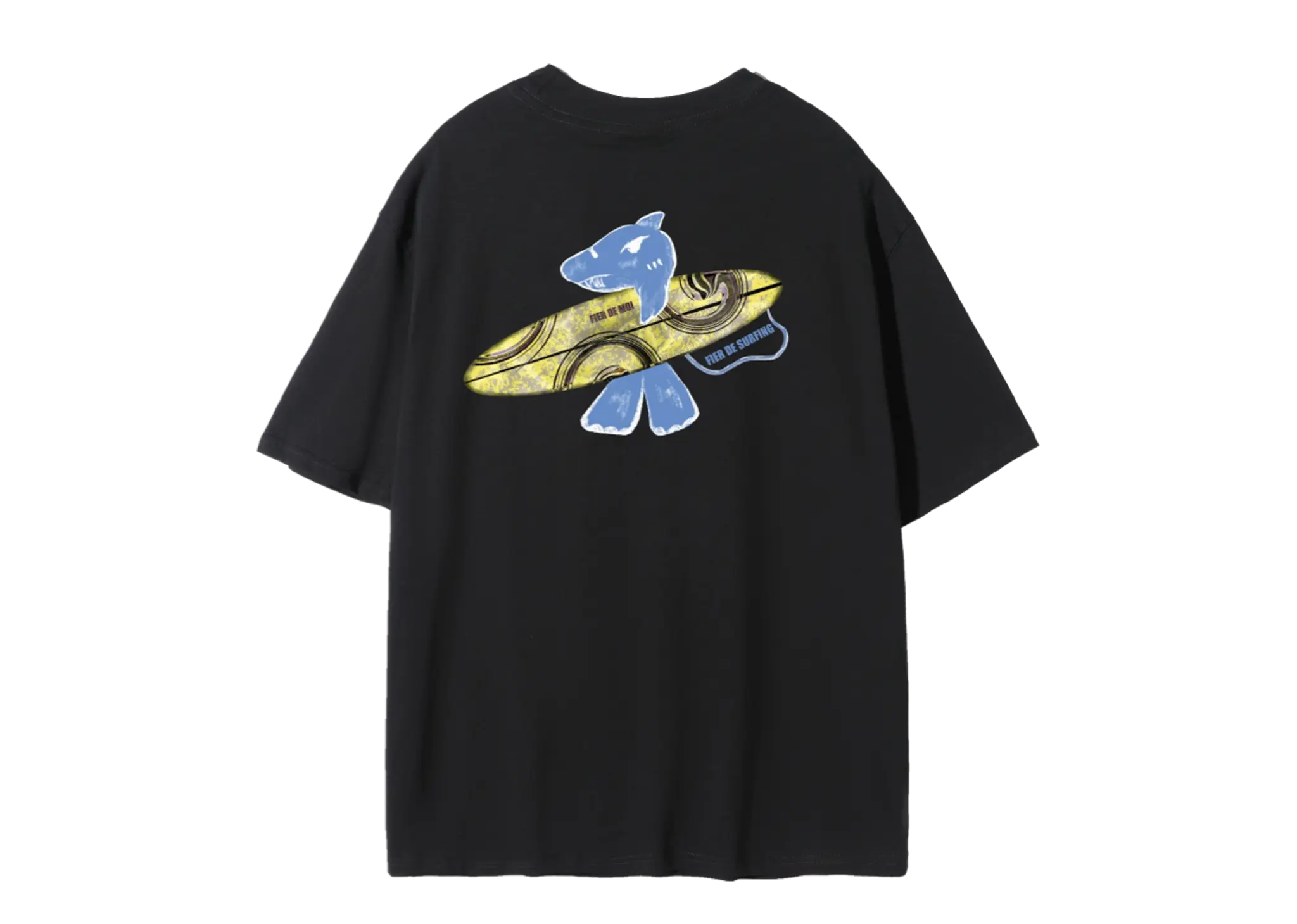 Fier De Moi Surfing Shark T-shirt Black