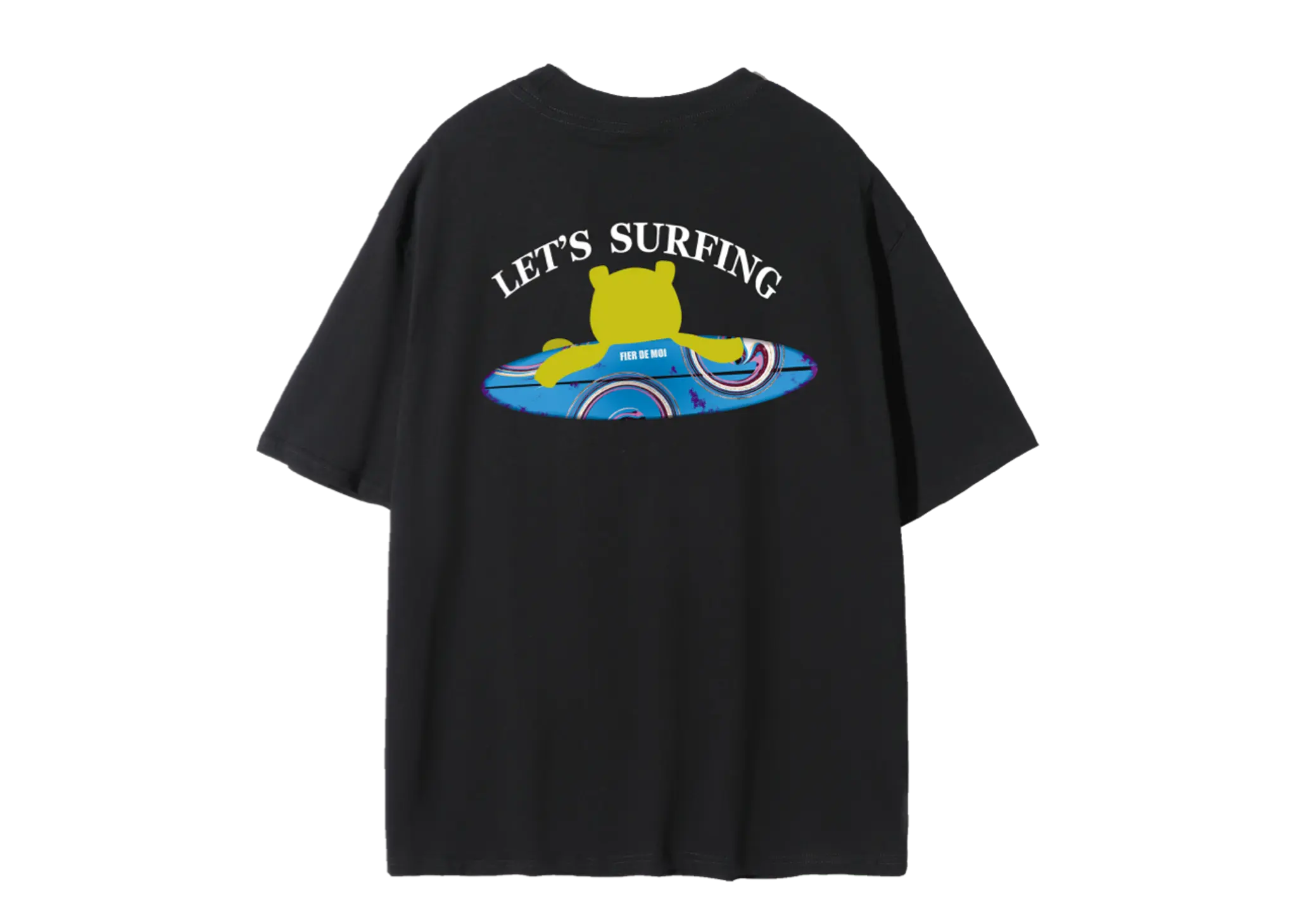 Fier De Moi Surfing Bear T-shirt Black