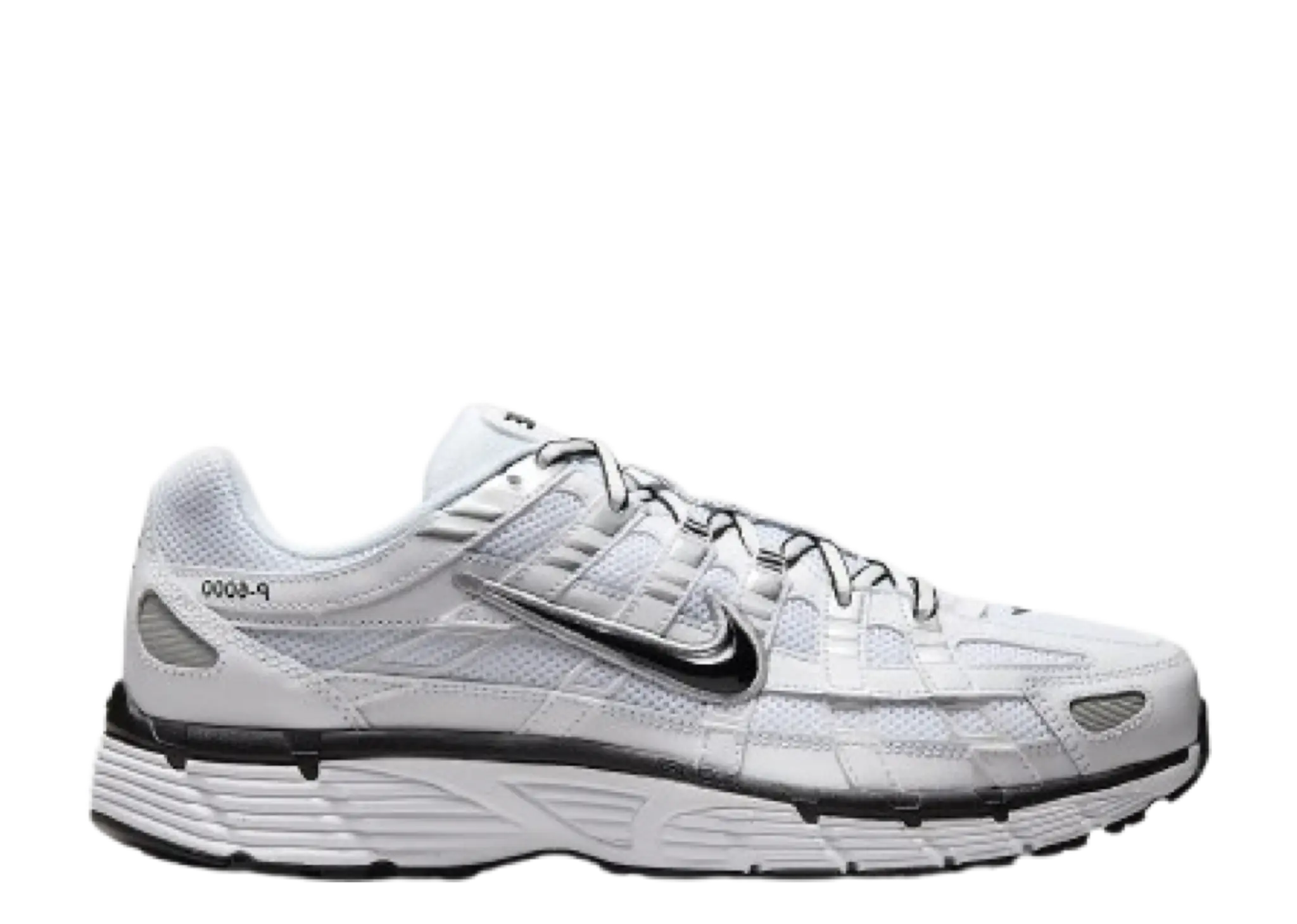 Nike P-6000 White Metallic Silver Black