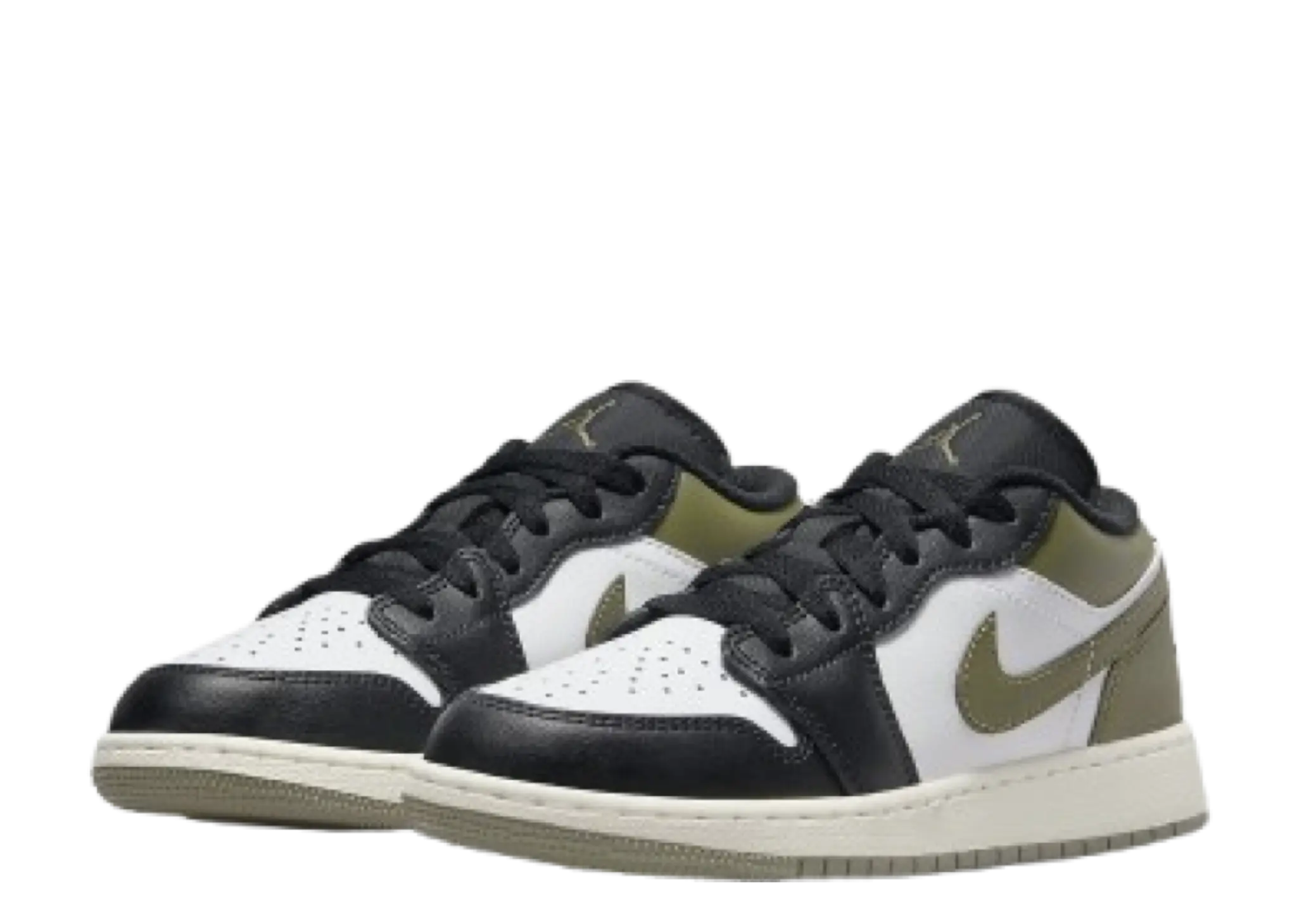 Air Jordan 1 Low Black Toe Medium Olive (Grade School) - photo 2