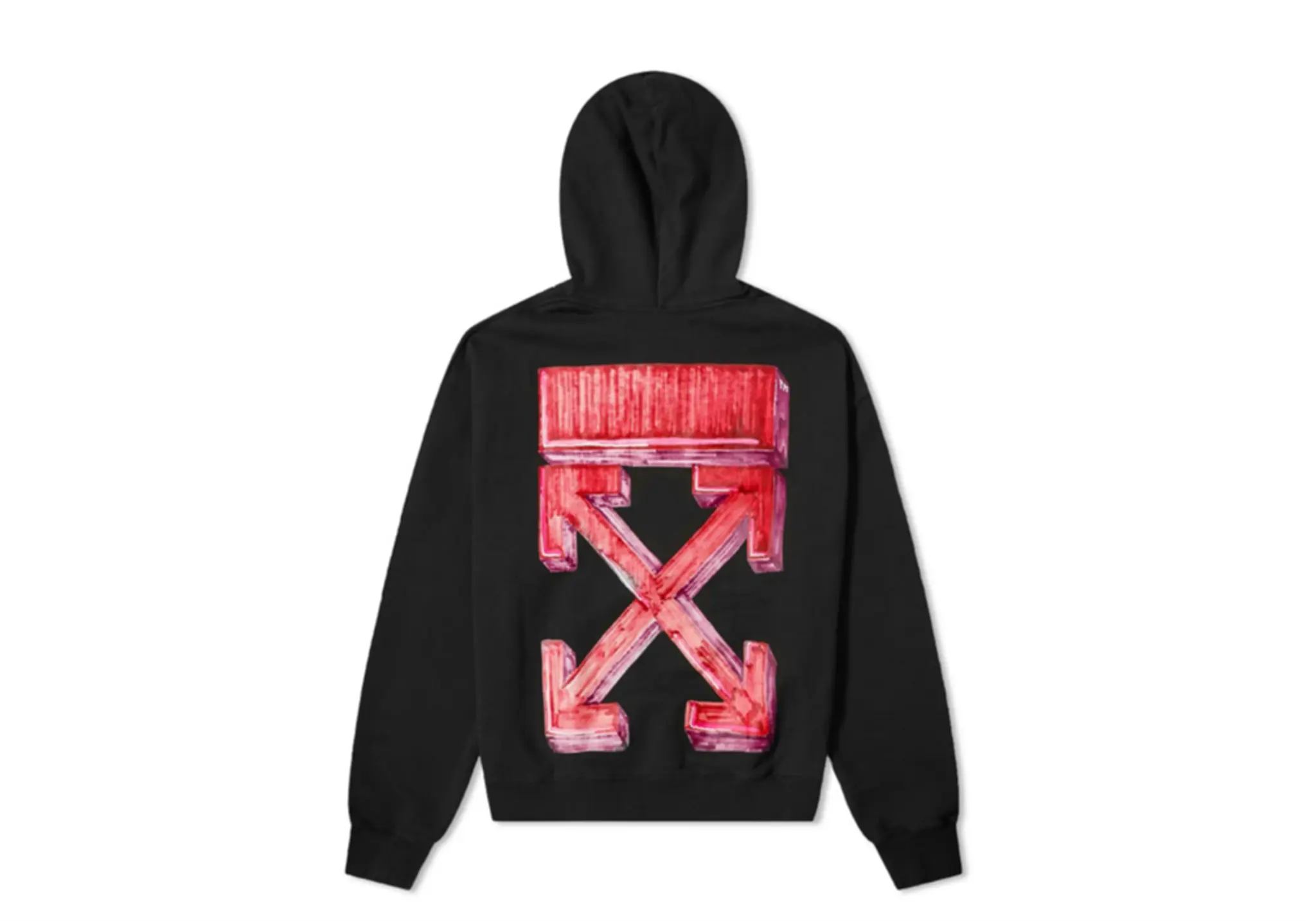 Off-White Marker Arrow Oversized Hoodie Black Red - photo 2
