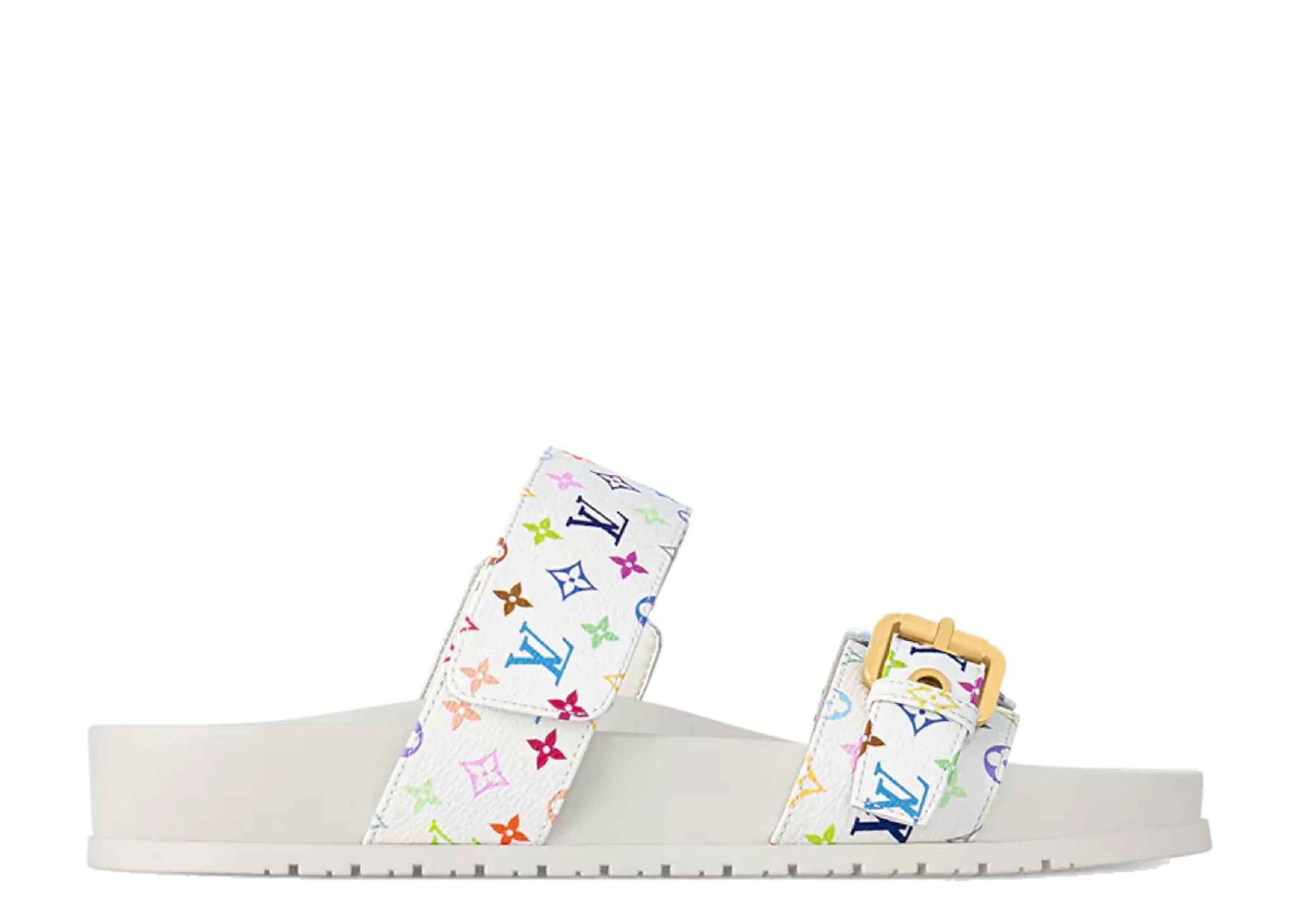 Louis Vuitton Bom Dia Flat Comfort Mule Takashi Murakami White (Women's)