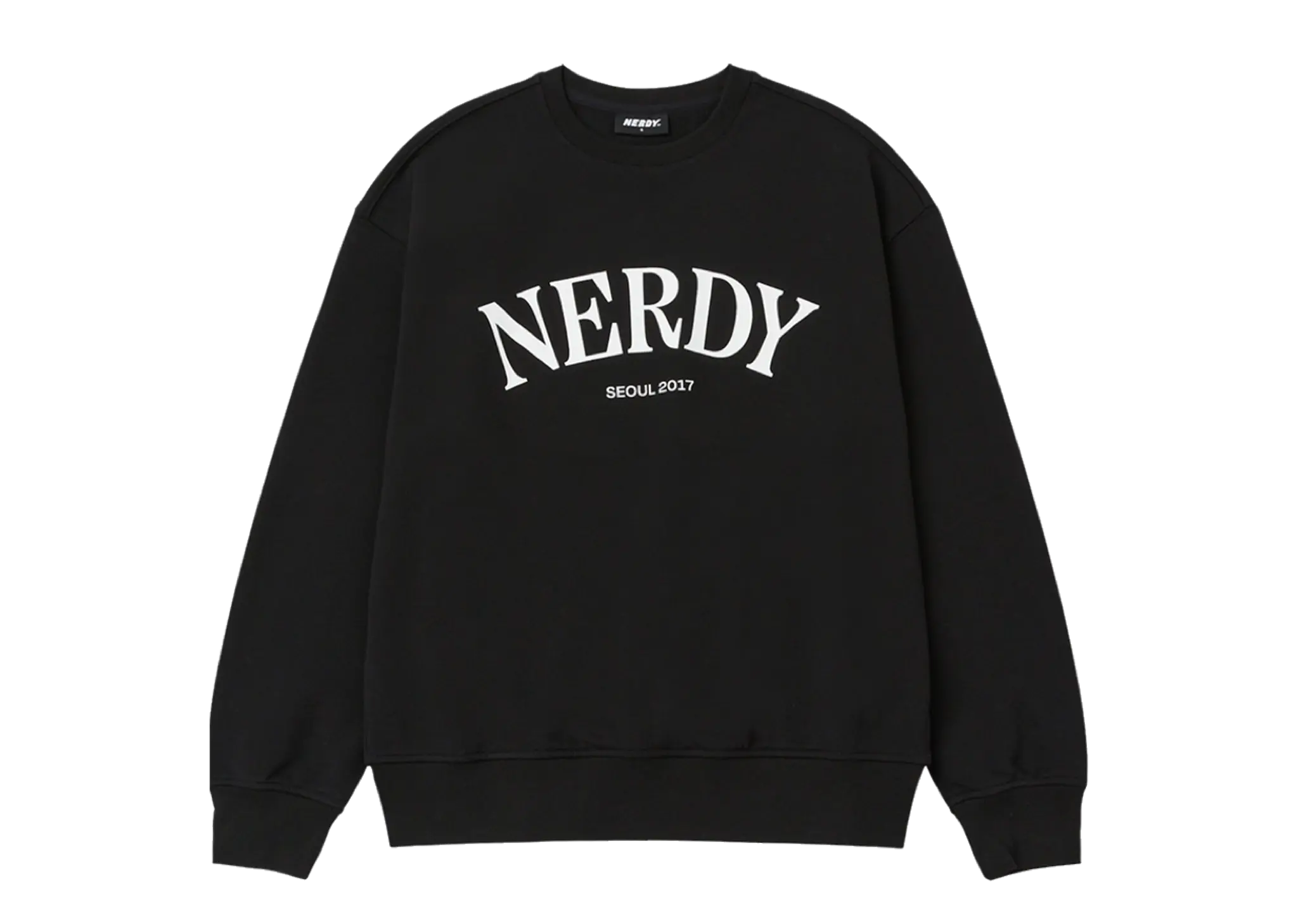 Nerdy Serif Arch Logo Sweatshirt Black