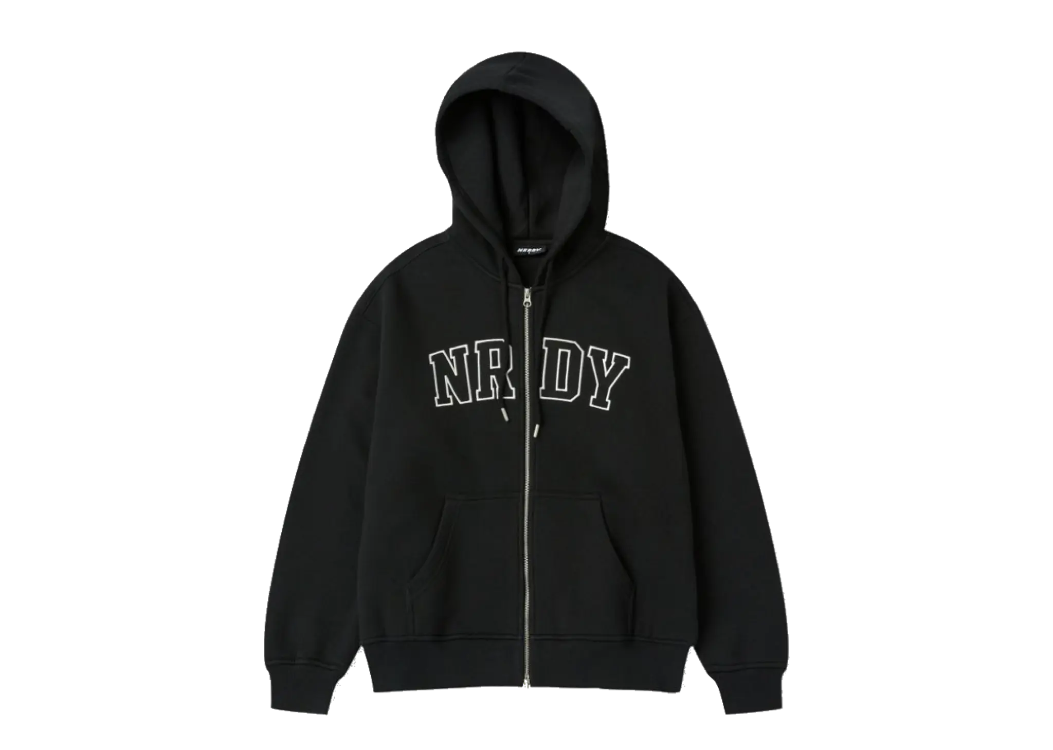 Nerdy Arch Logo Brushed Hoodie Zip-up Black
