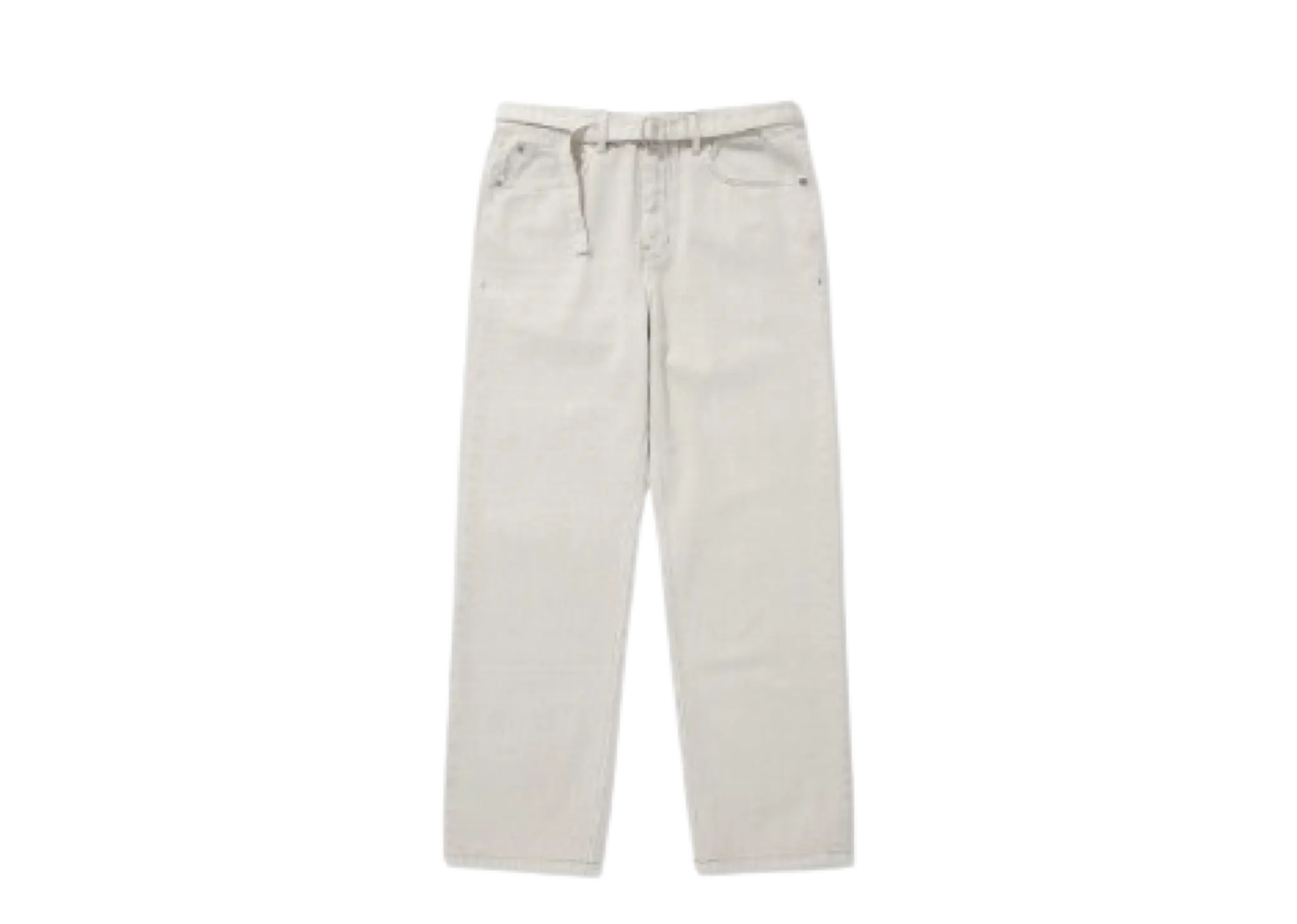 Covernat Regular Washing Belt Denim Pants Ivory