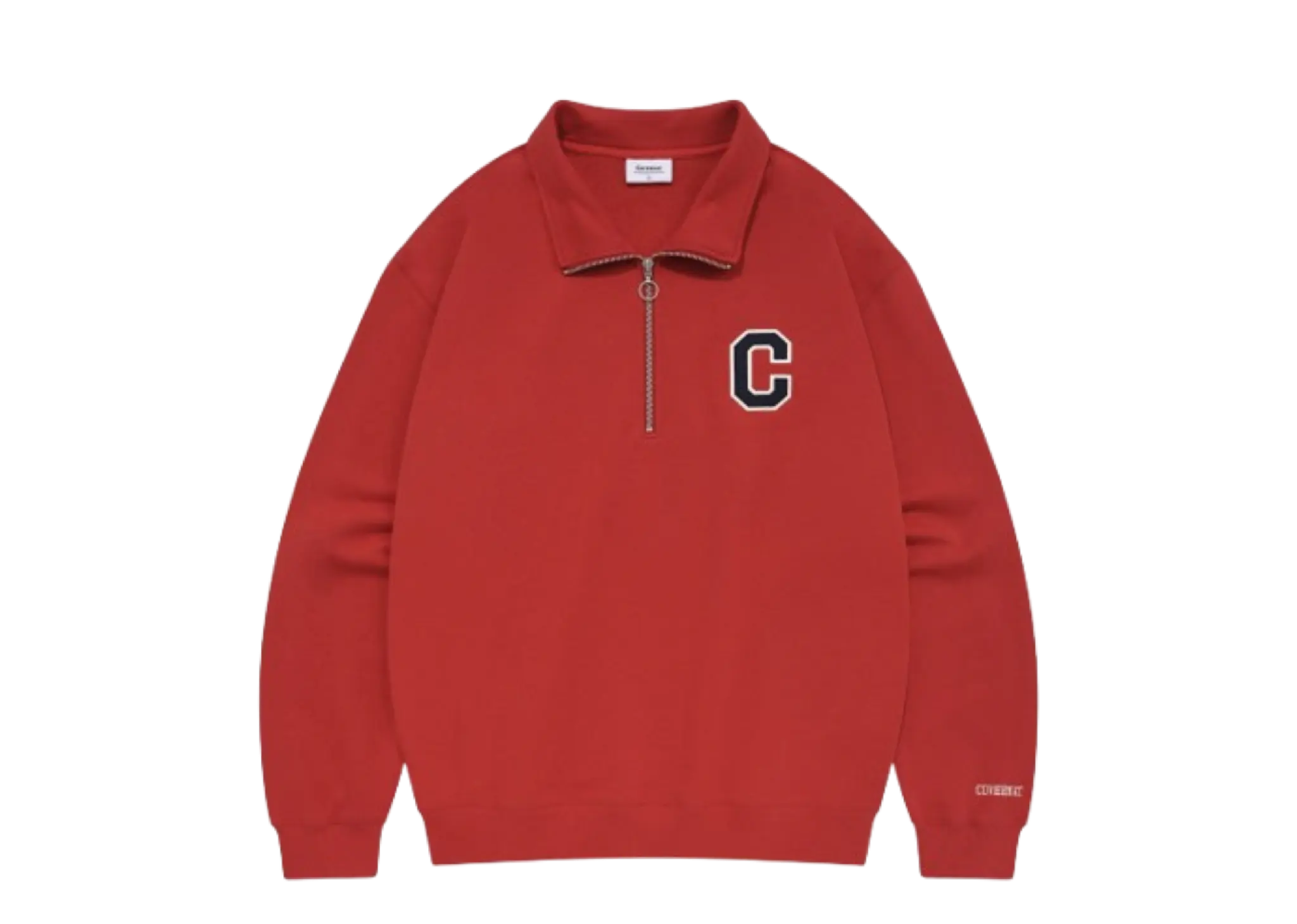 Covernat C Logo Half-Zip up Crew Neck Red