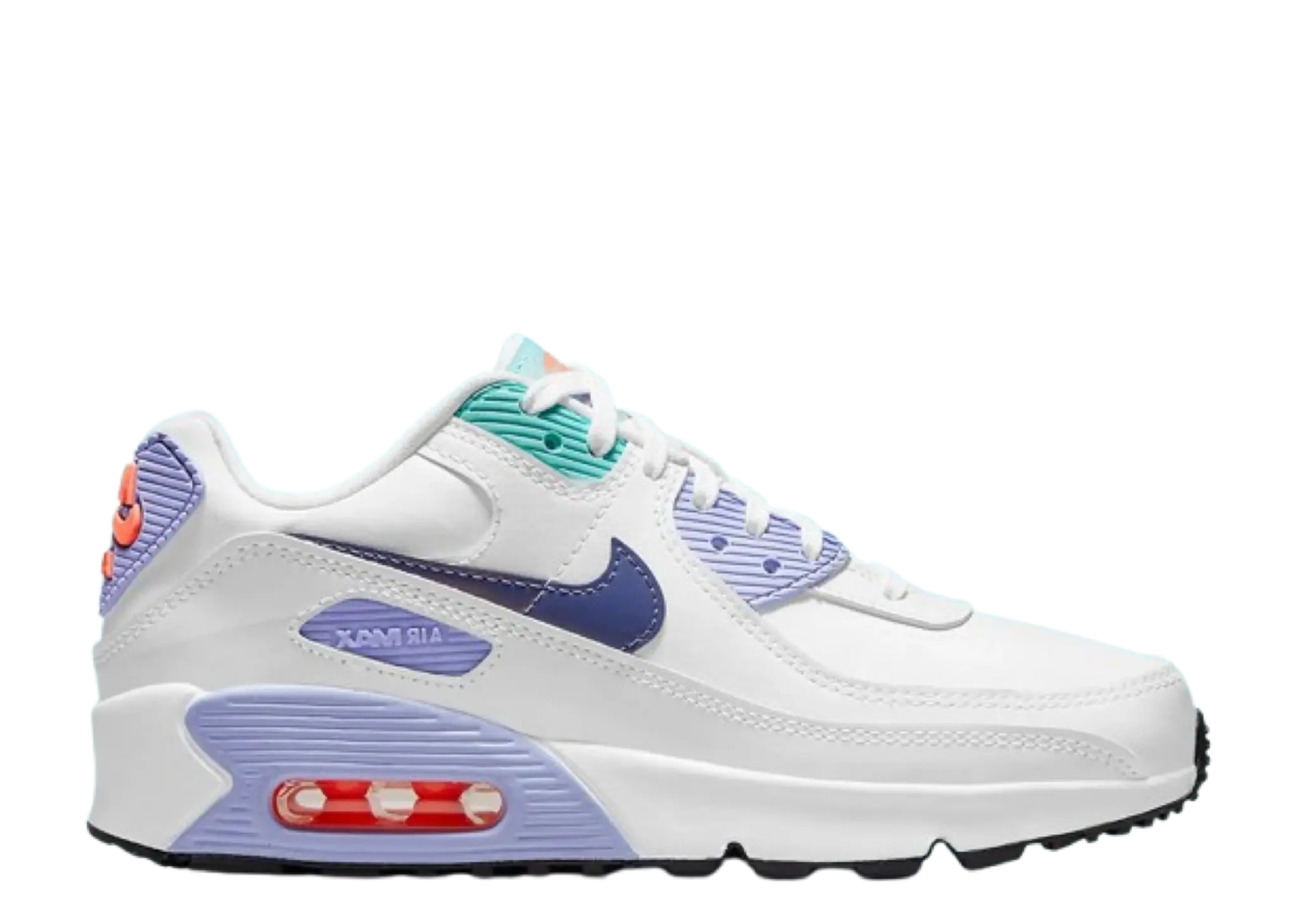 Nike Air Max 90 SE White Dark Purple Dust (Grade School)