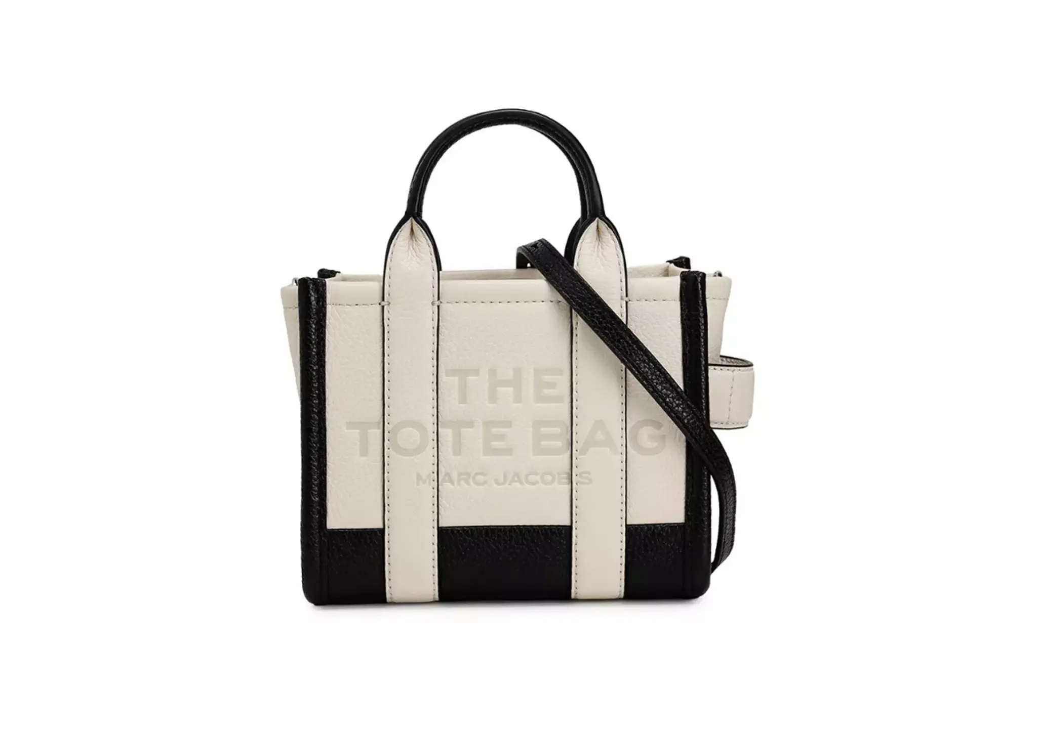 Marc Jacobs The Colorblock Grained Mini Tote Bag Ivory Multi