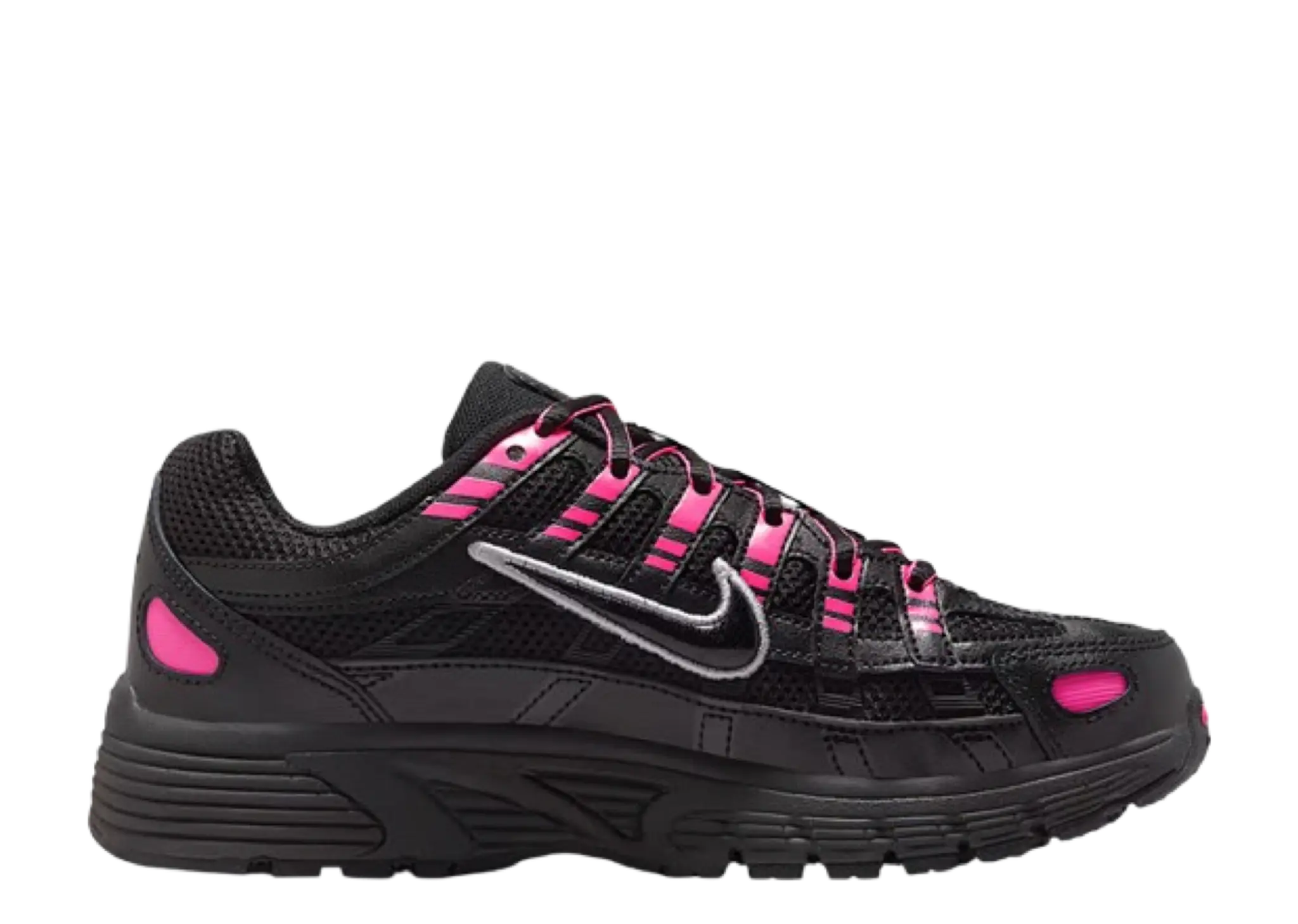 Nike P-6000 Pink Blast Metallic Silver Black (Grade School)