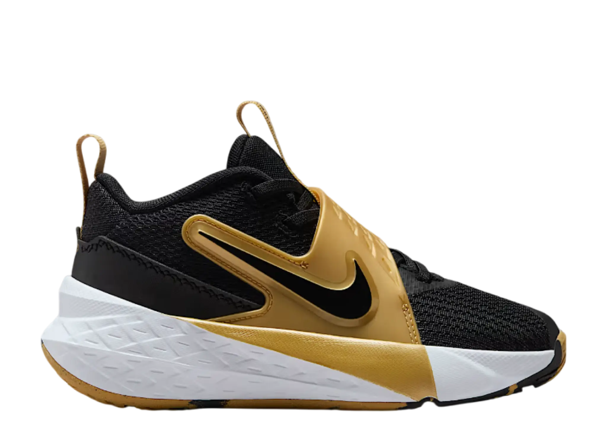 Nike Team Hustle D 12 Black Metallic Gold White (Pre-School)