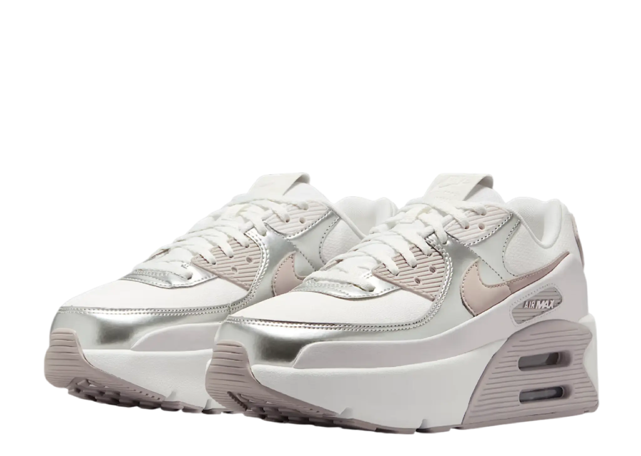 Nike Air Max 90 LV8 Summit White Vast Grey Metallic Platinum College (Women's) - photo 2