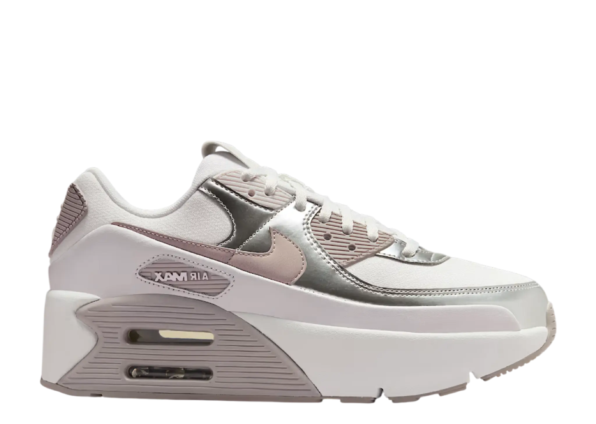 Nike Air Max 90 LV8 Summit White Vast Grey Metallic Platinum College (Women's)