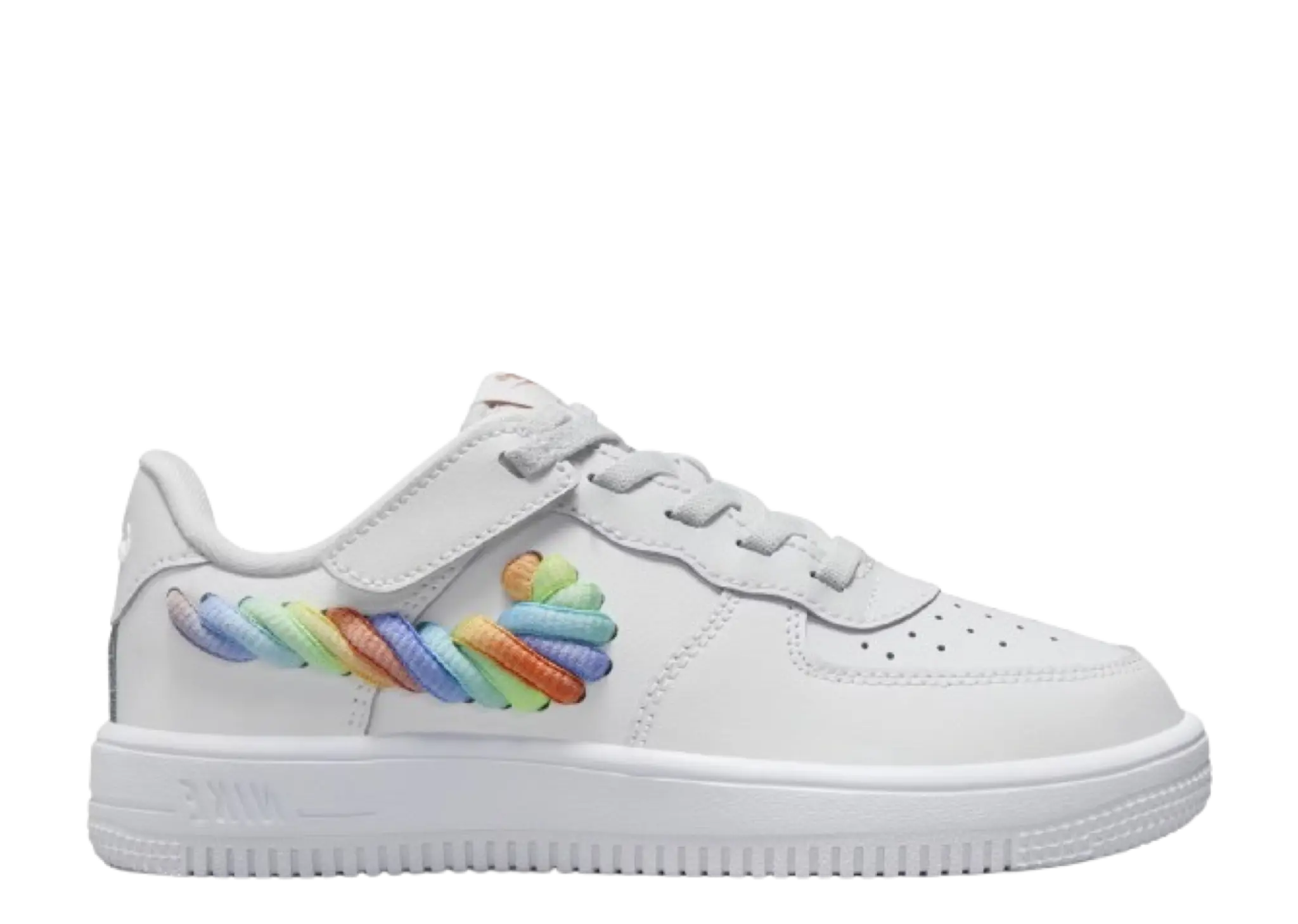 Nike Force 1 Low LV8 Easy On White Terra Blush Green Multi-Color (Pre-School)