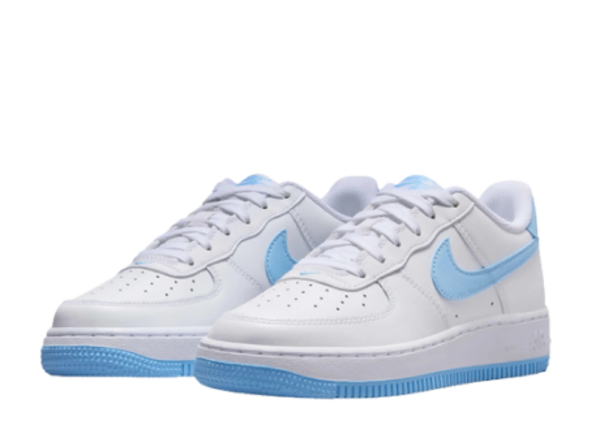 Nike Air Force 1 Low White Aquarius Blue (Grade School) - photo 2